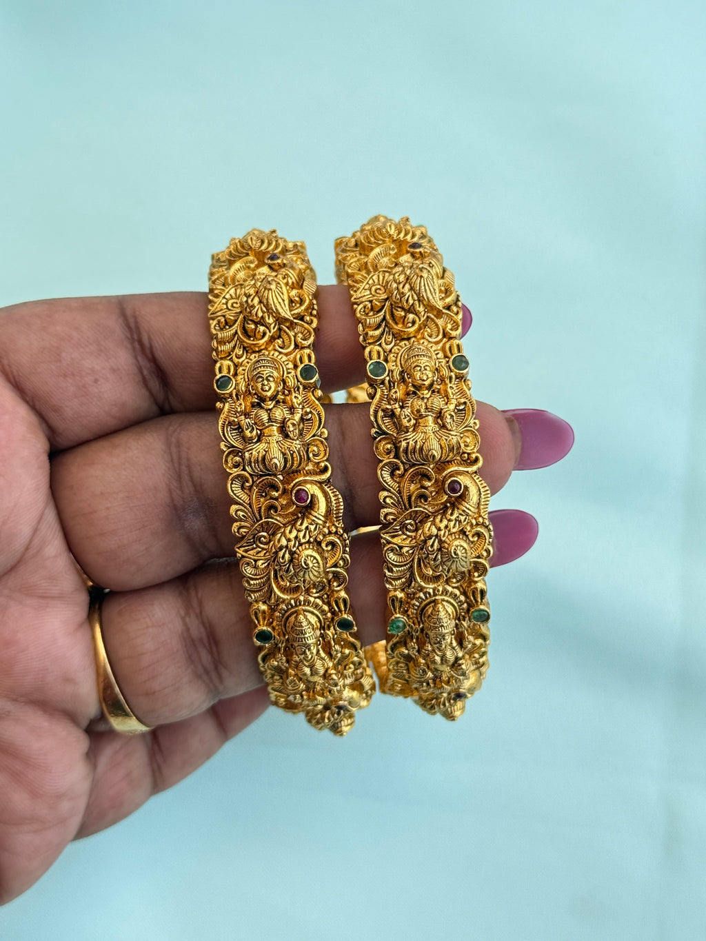 Sb620 nakshi Lakshmi devi openable kada bangles