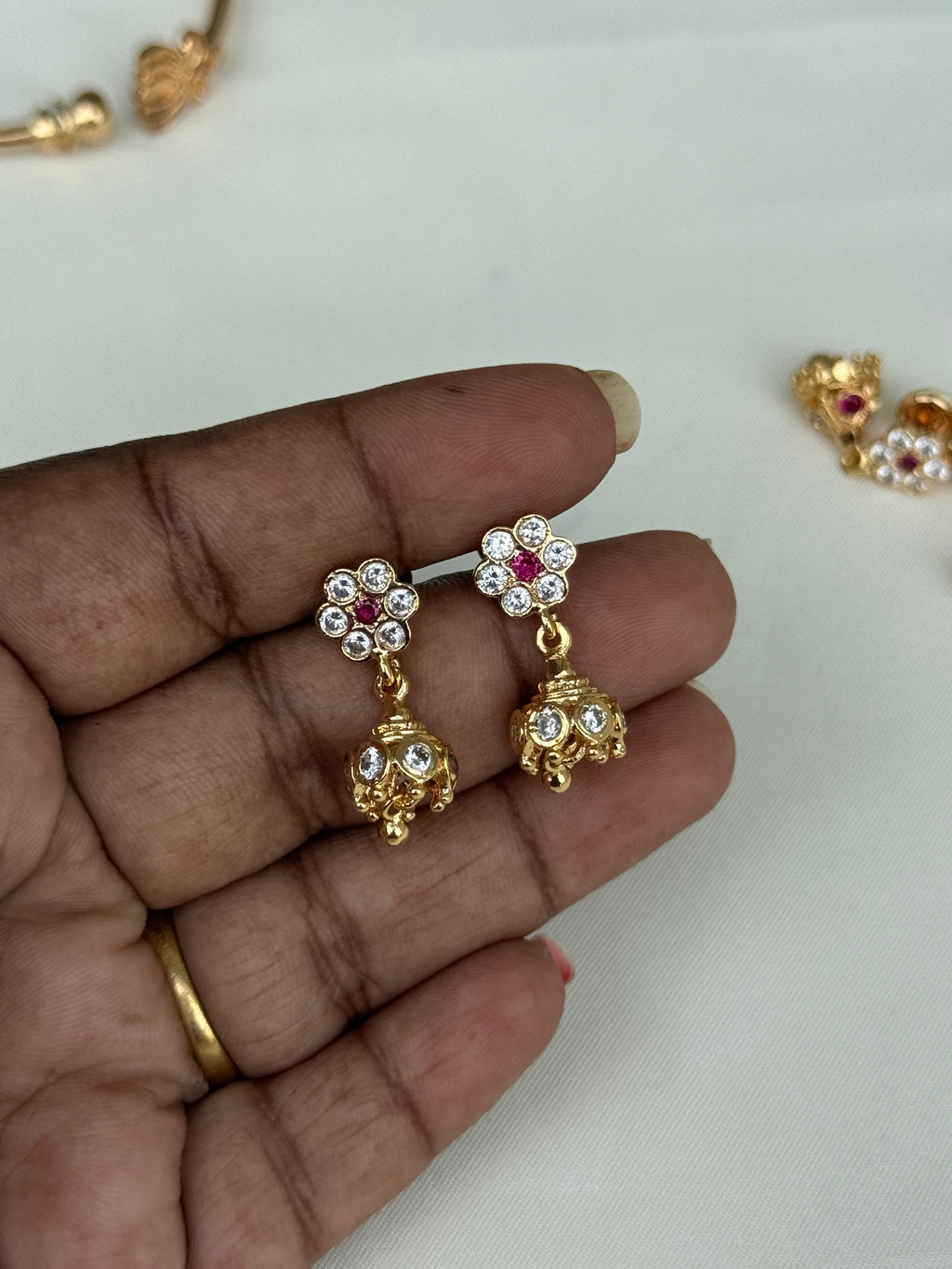 Ph100 panchaloham back screw small butta Earrings
