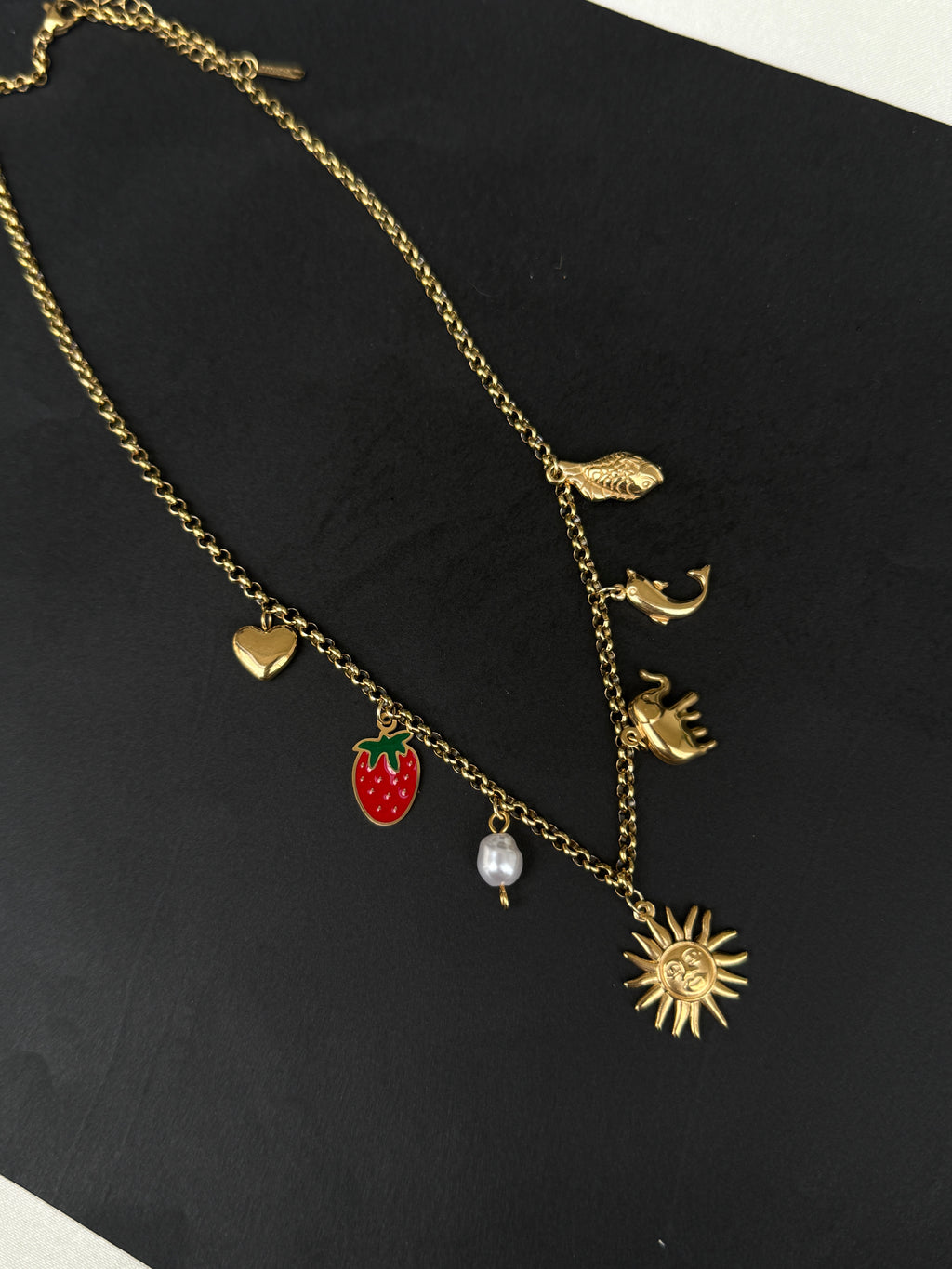 Dc016 funky sun strawberry Anti tarnish chain