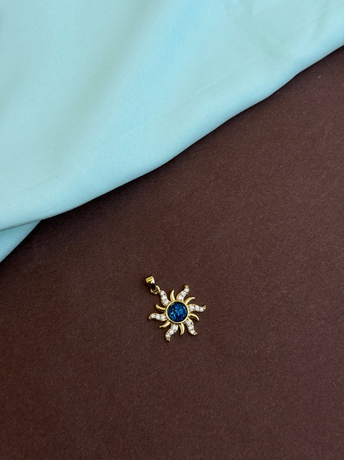 Al014 anti tarnish blue sun charm ( pendent)