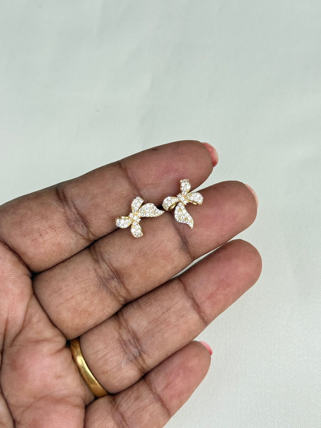 Se010 92.5 silver hallmark bow studs