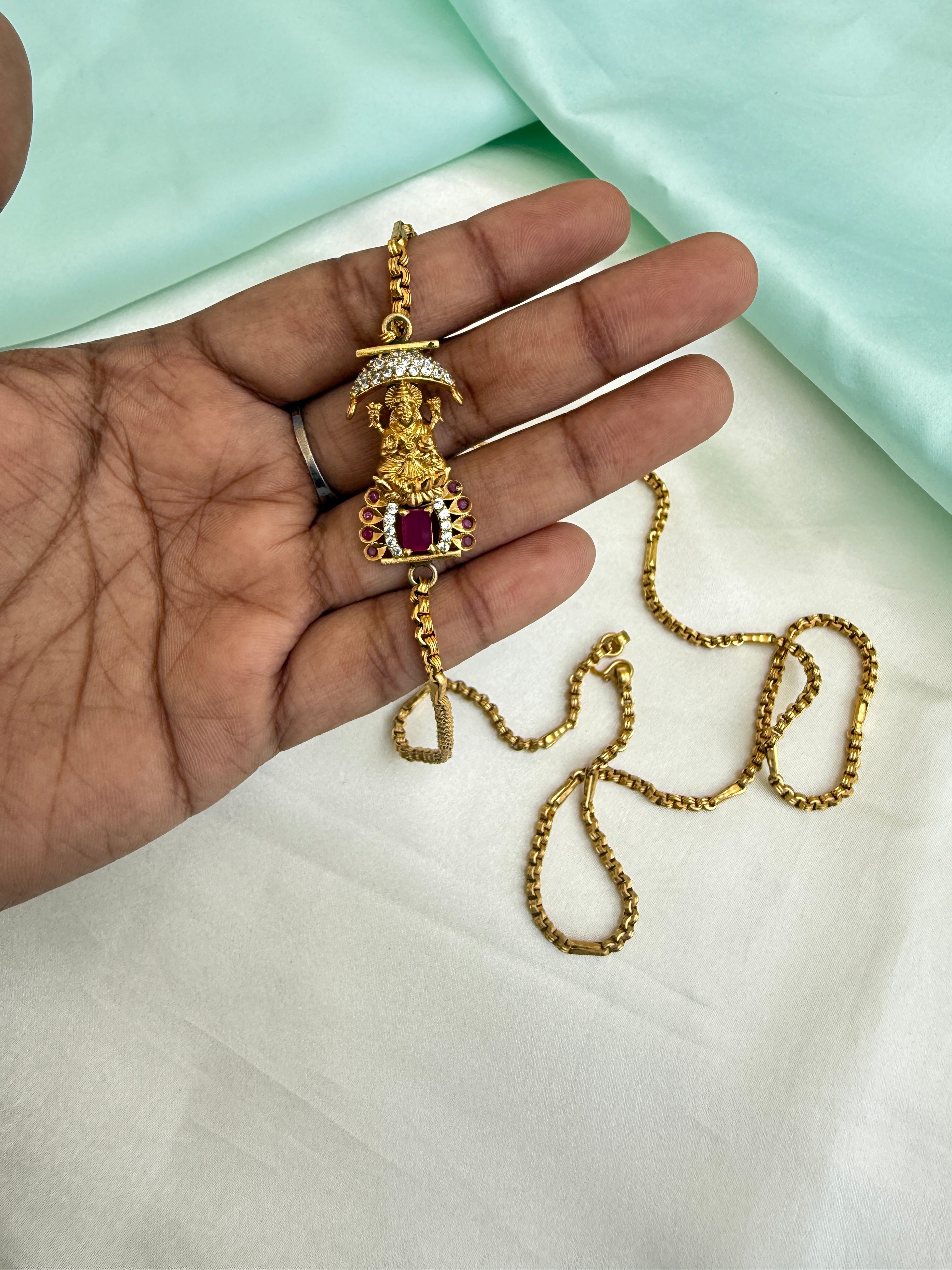 Tc051 Panchaloham  unpolished 27 inches thali chain