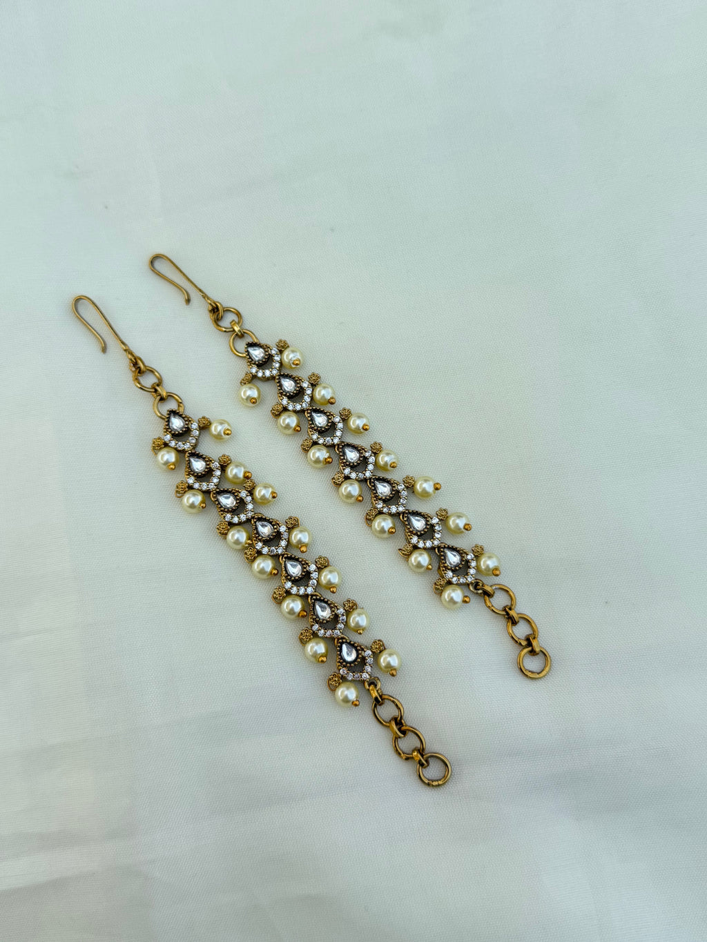Mt227 Kundan straight ear chains(matilu)