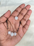 3 solitaire stone single line short Black Beads BB5172