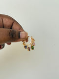 Er001 6stones hoops earrings