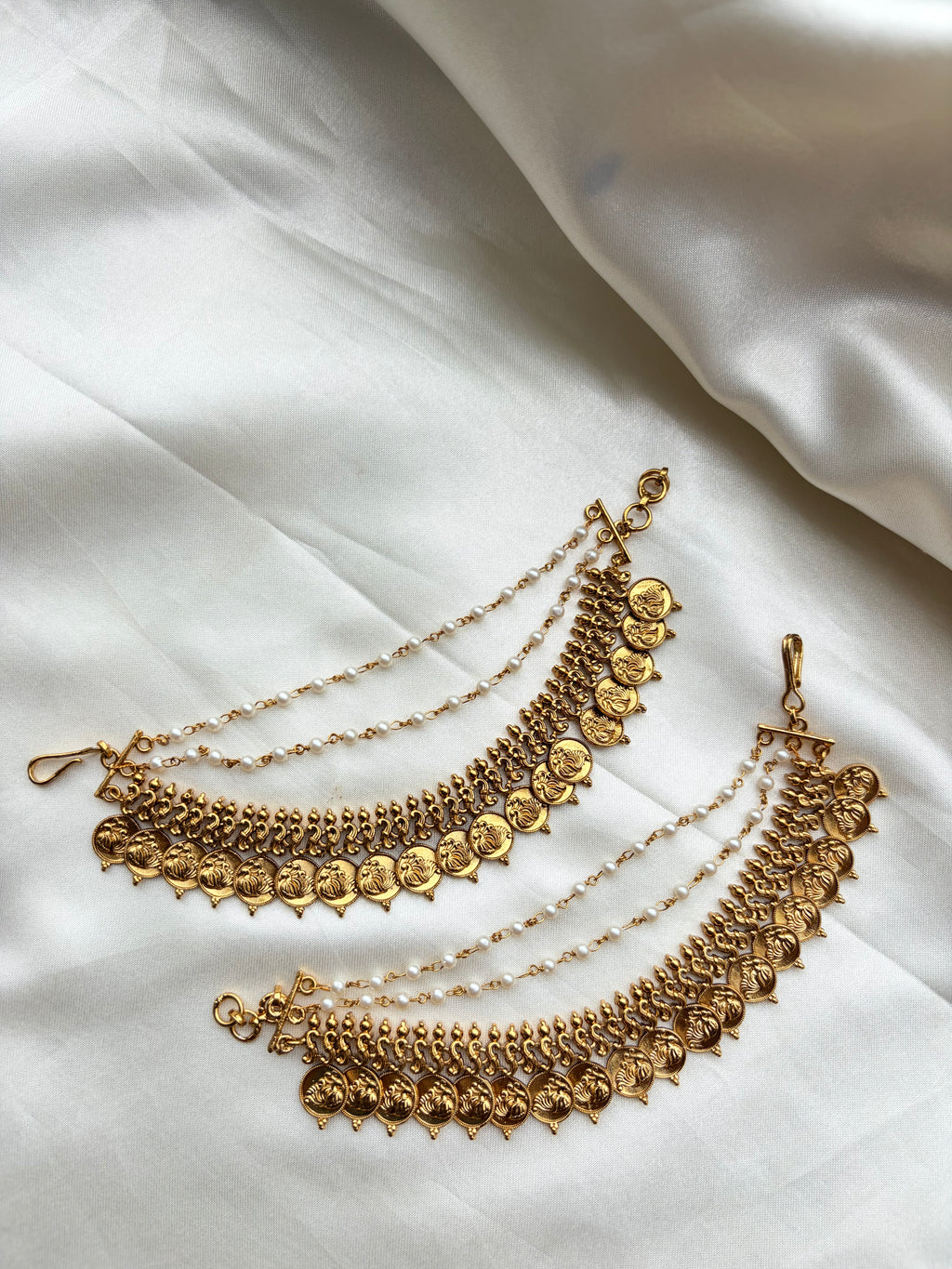 3 layers pearls and kasu Chempaswaralu ch243