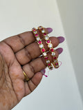 PH359 panchaloham multi colour stone bangles