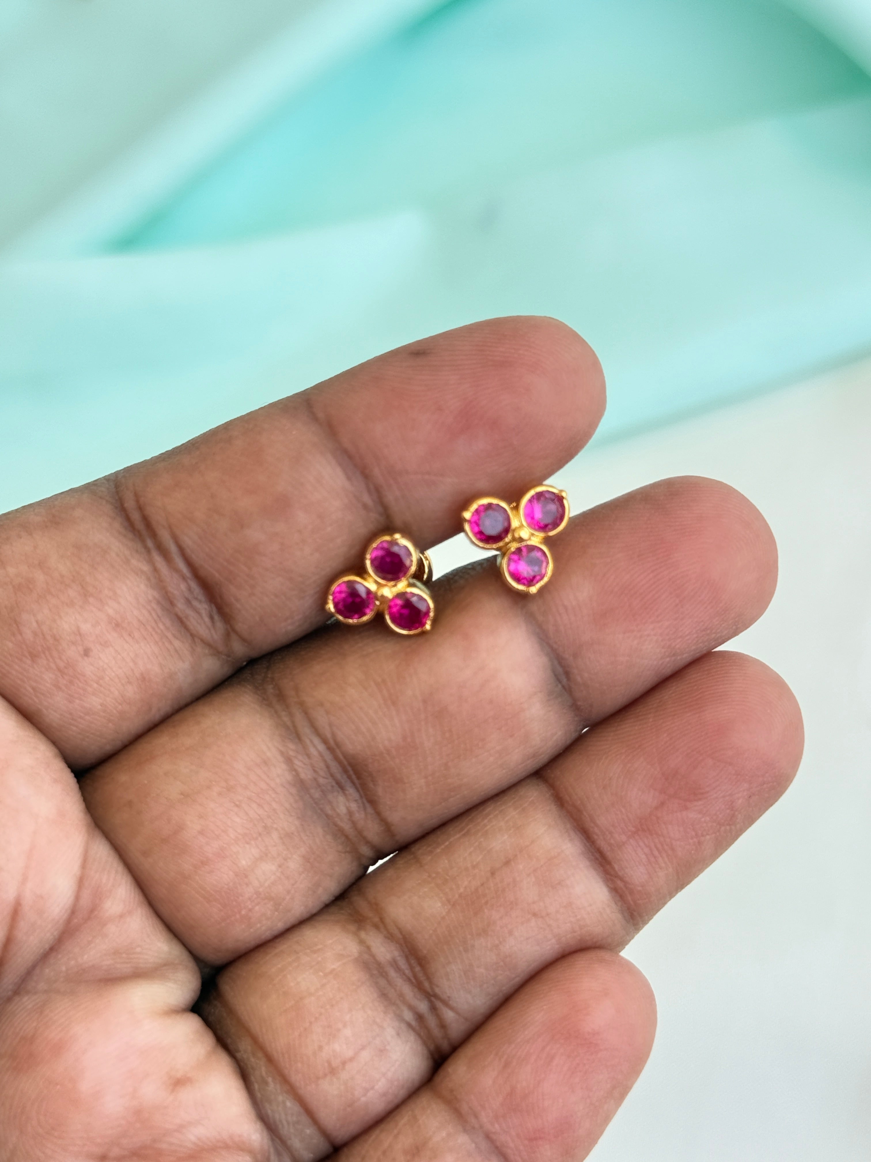 Ph175  panchaloham small 3 stone back screw  studs