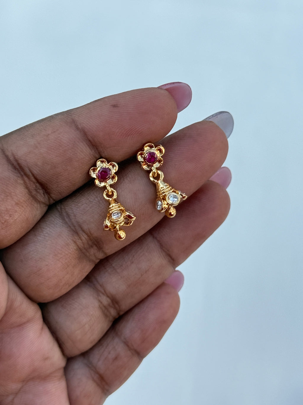 Ph183 panchaloham small butta  back screw earrings