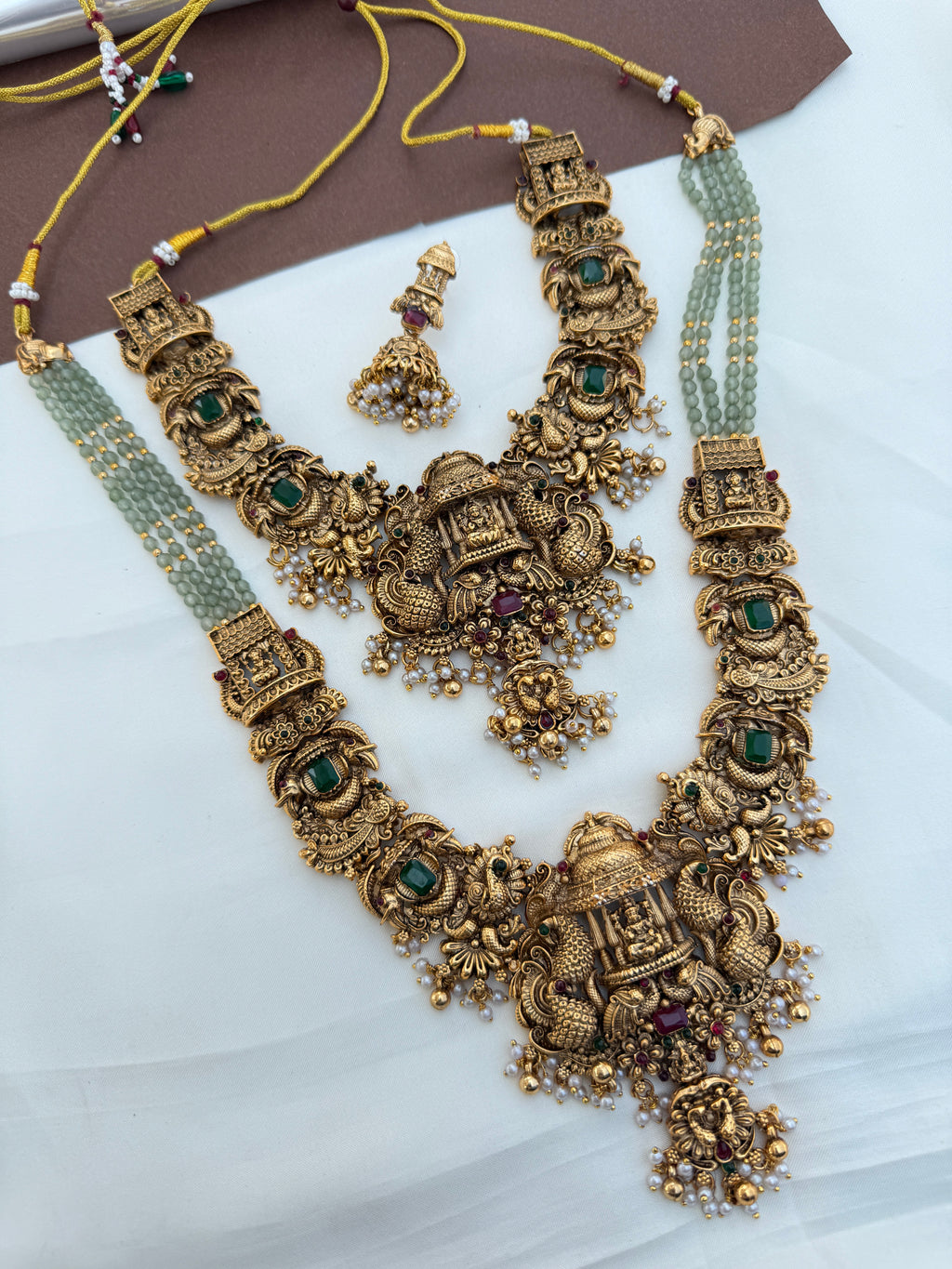 Bs244 lakshmi Devi peacock bridal set