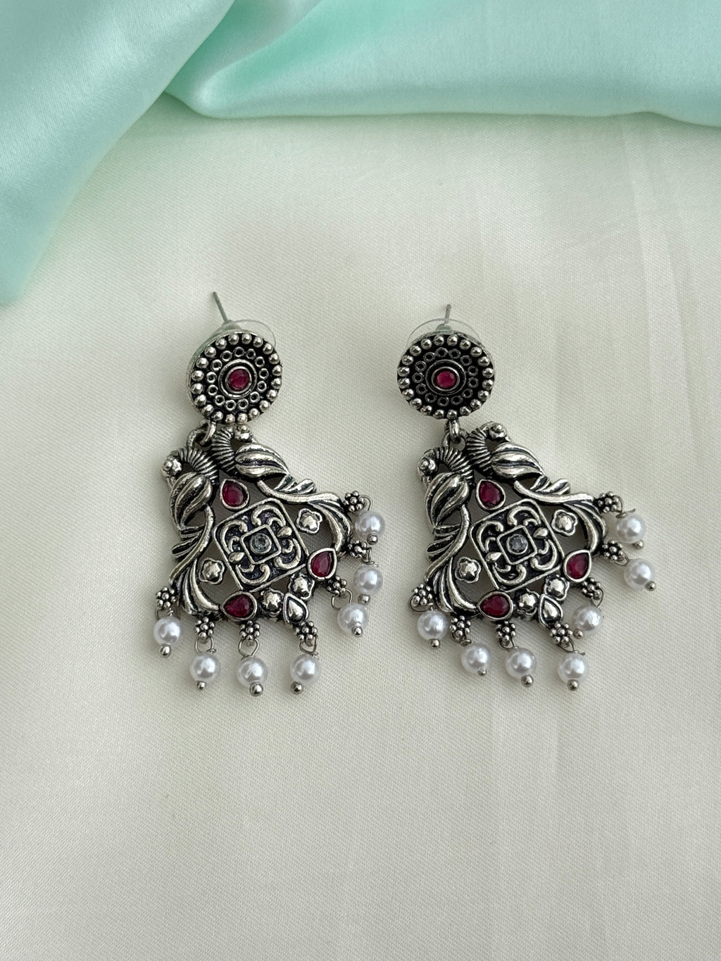 Er210 oxidised chandbalis earrings