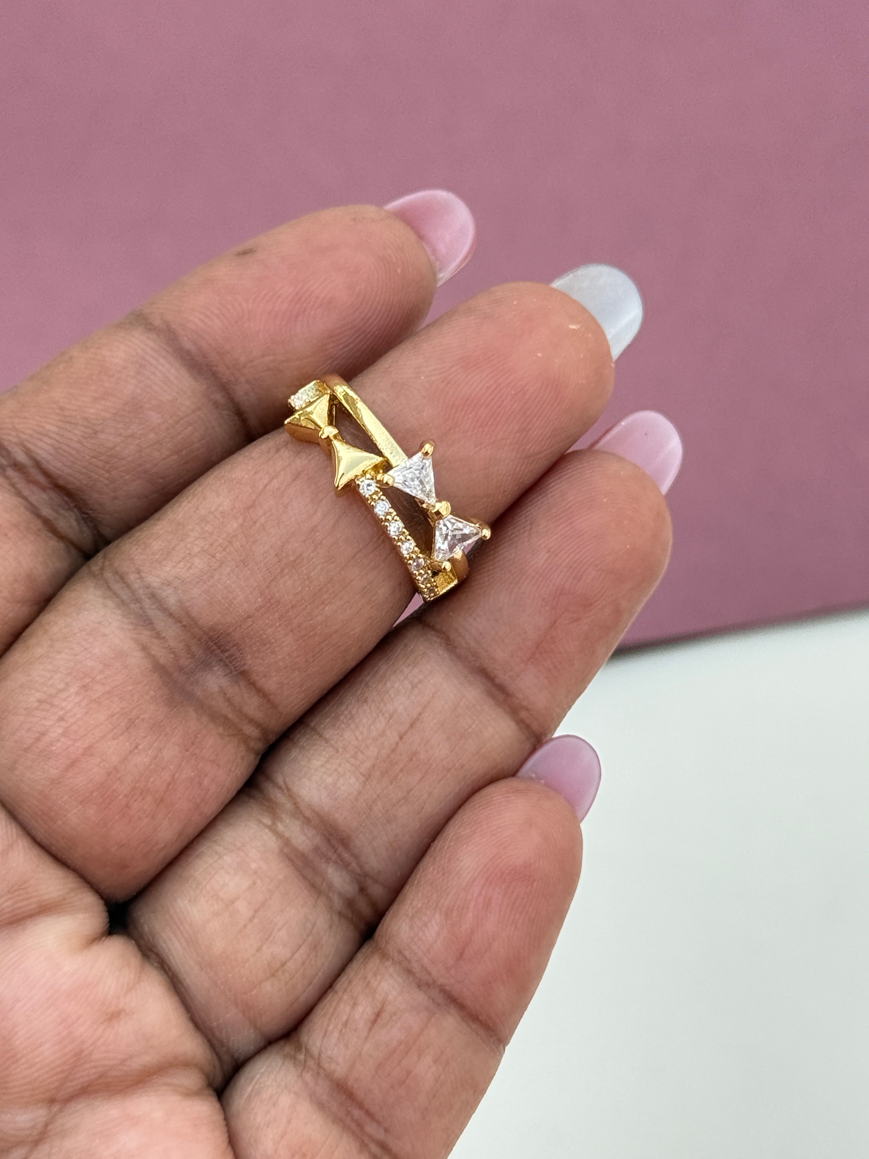 Bow Anti-Tarnish Adjustable finger Ring RG035