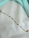 AB576 Black Beads 8 inches adjustable chain bracelet