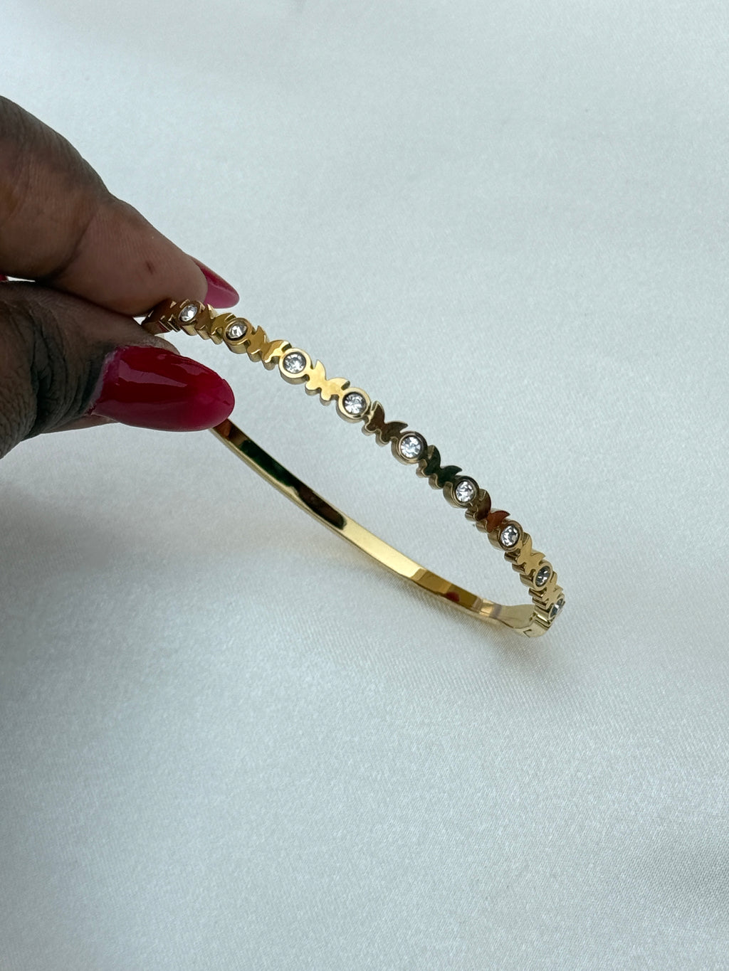 Ab072 anti tarnish butterfly stone openable kada bracelet