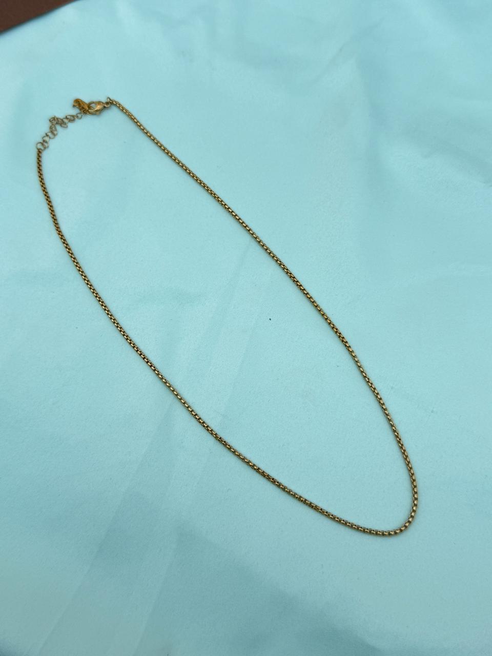 Dc040 anti tarnish plain 18inches adjustable Daily wear chain