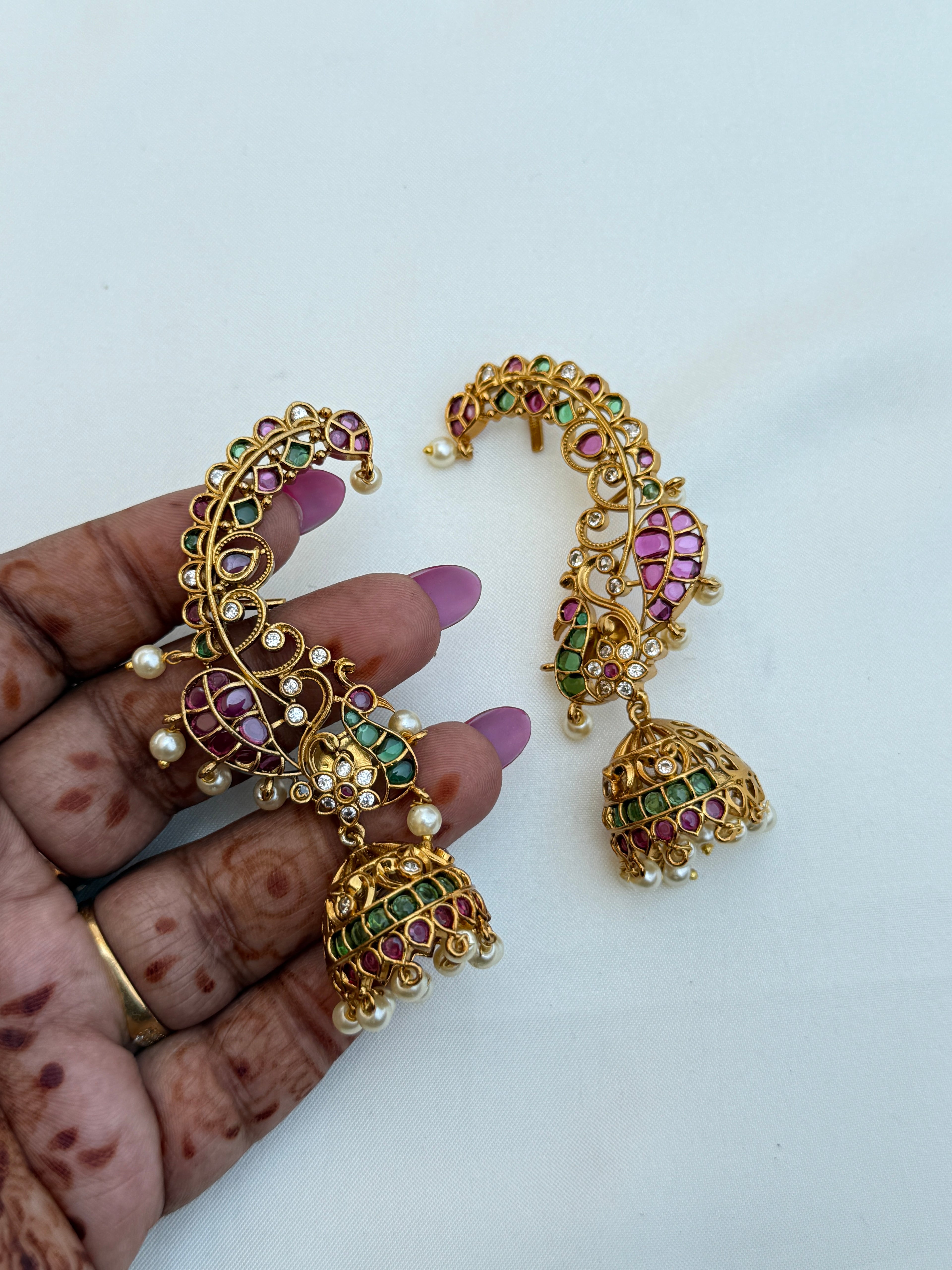 Er225 kemp peacock butta big earcuffs