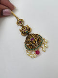 Antique nakshi ruby Maang Tikka TK524