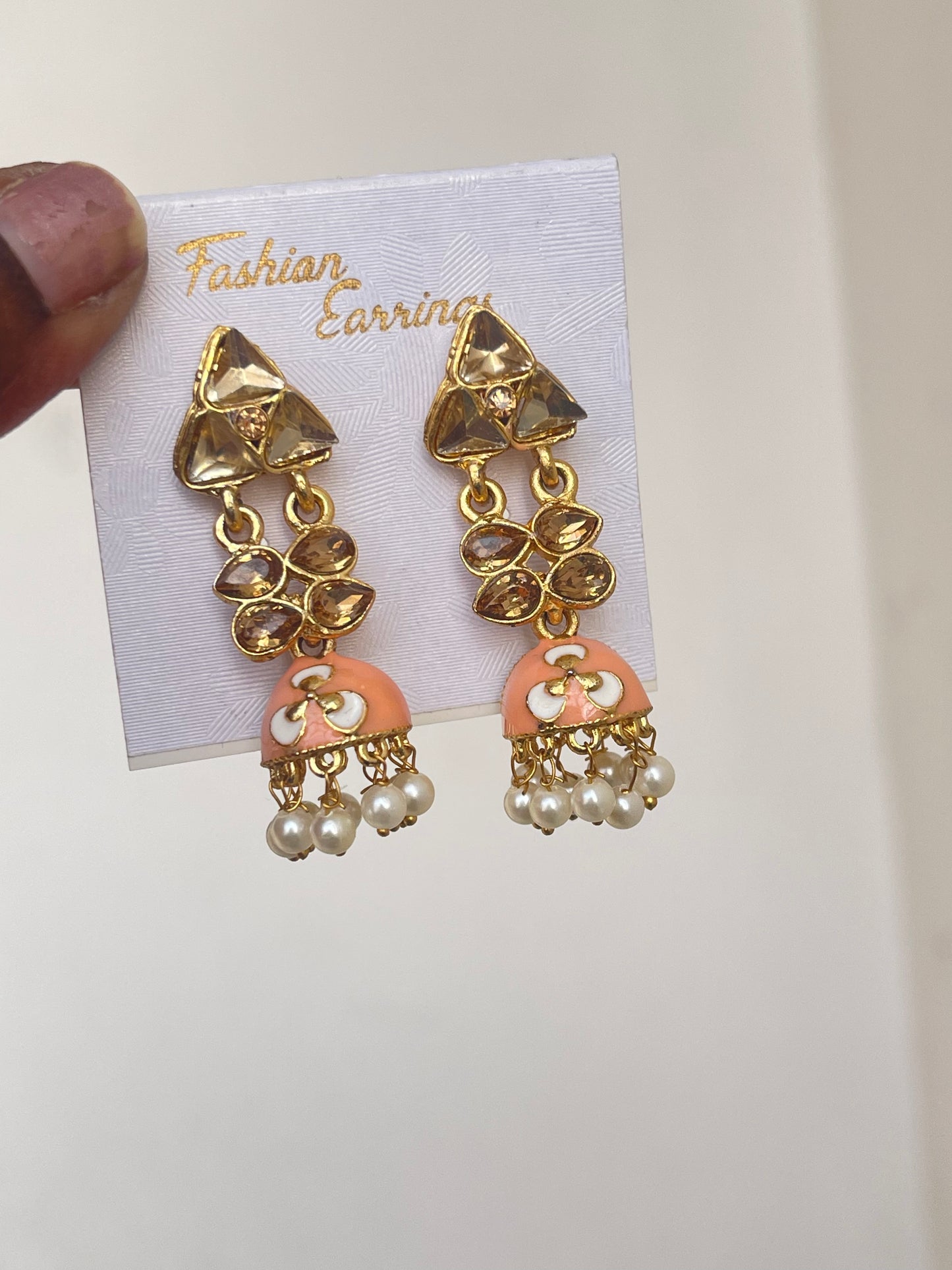 Triangle butta small Meenakari earrings