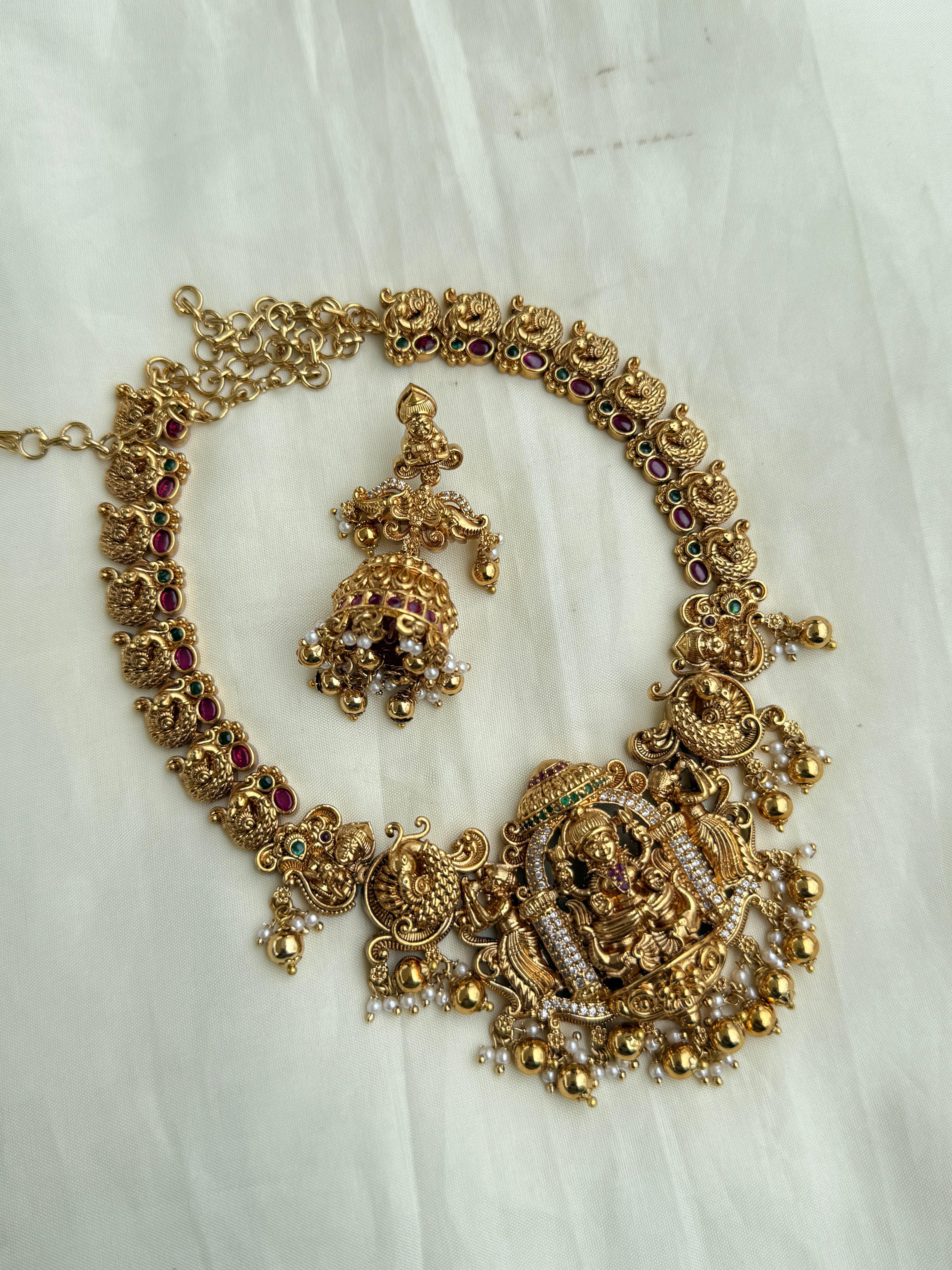 Ns289 nakshi lakshmi devi peacock neckset