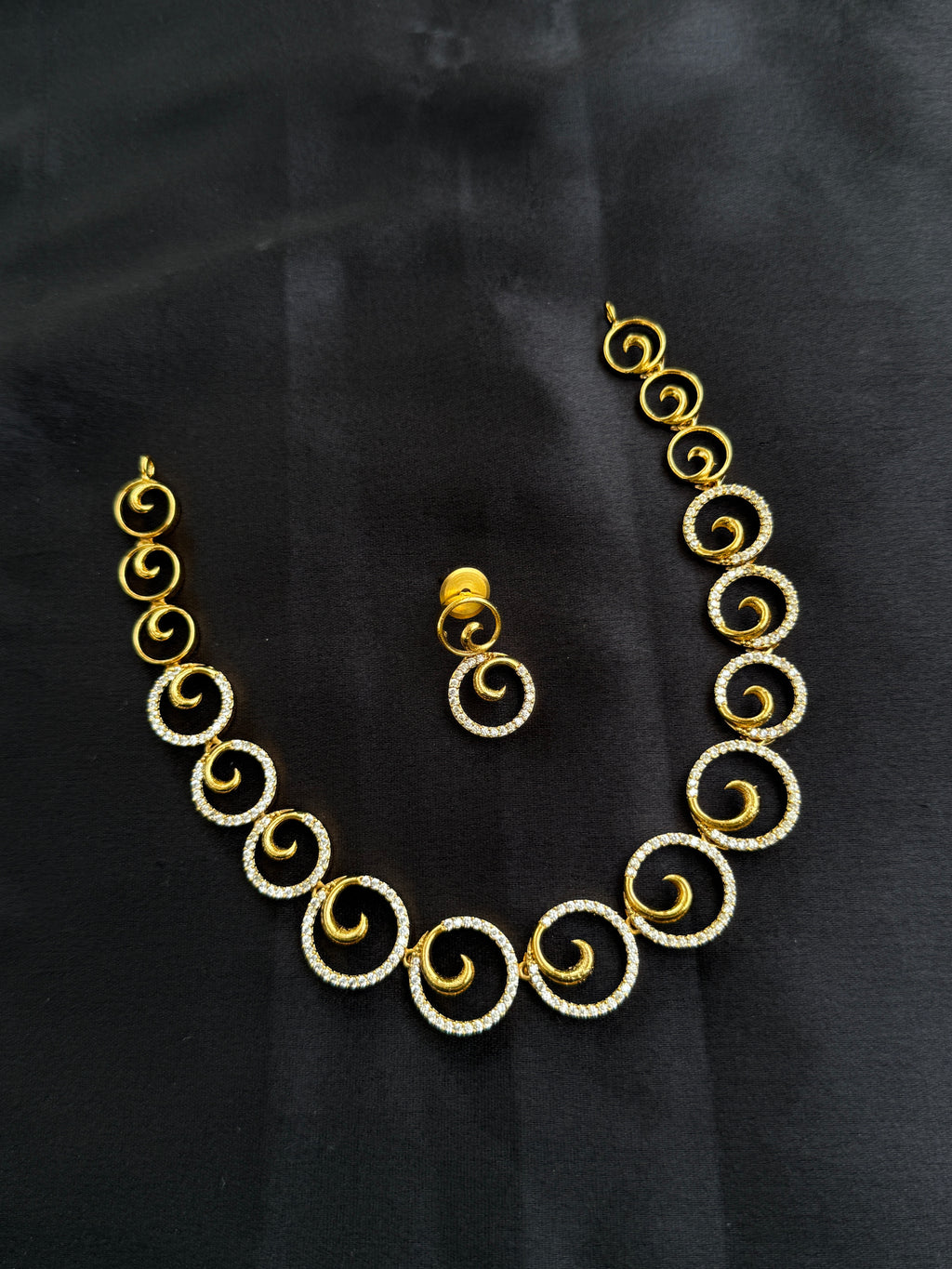 Ns275 simple cz neckset suits for kids and adults