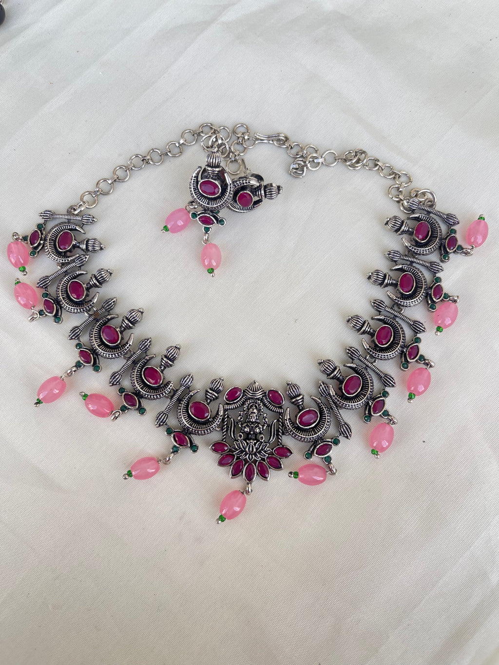 Ox103 Laxmi devi oxidised neckset