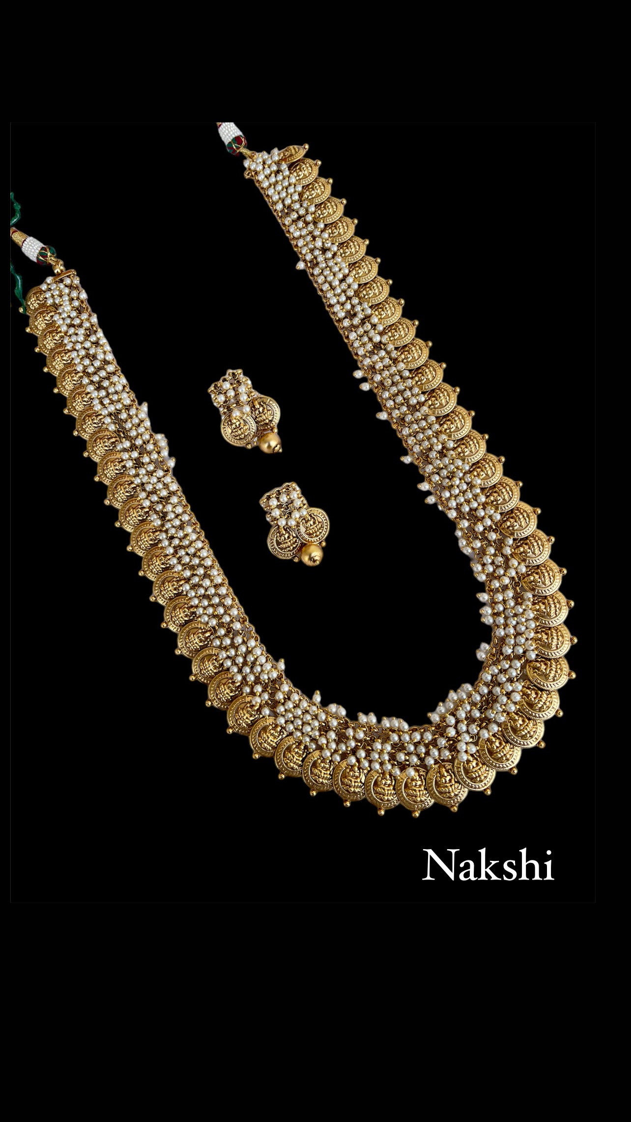 Premium antique lakshmi kasulu pearl haram