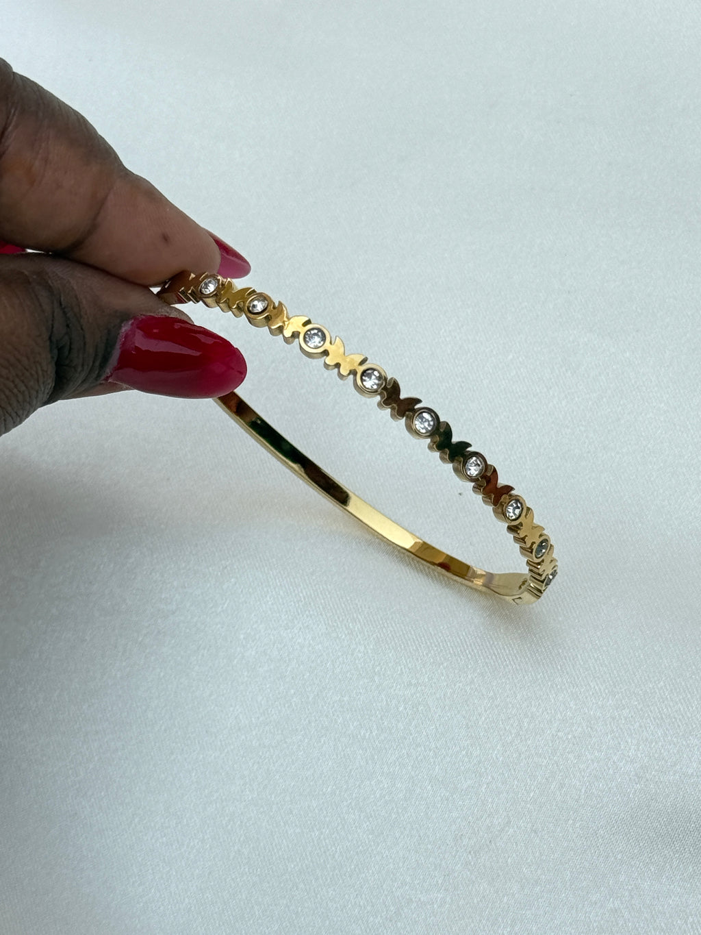 Ab072 anti tarnish butterfly stone openable kada bracelet