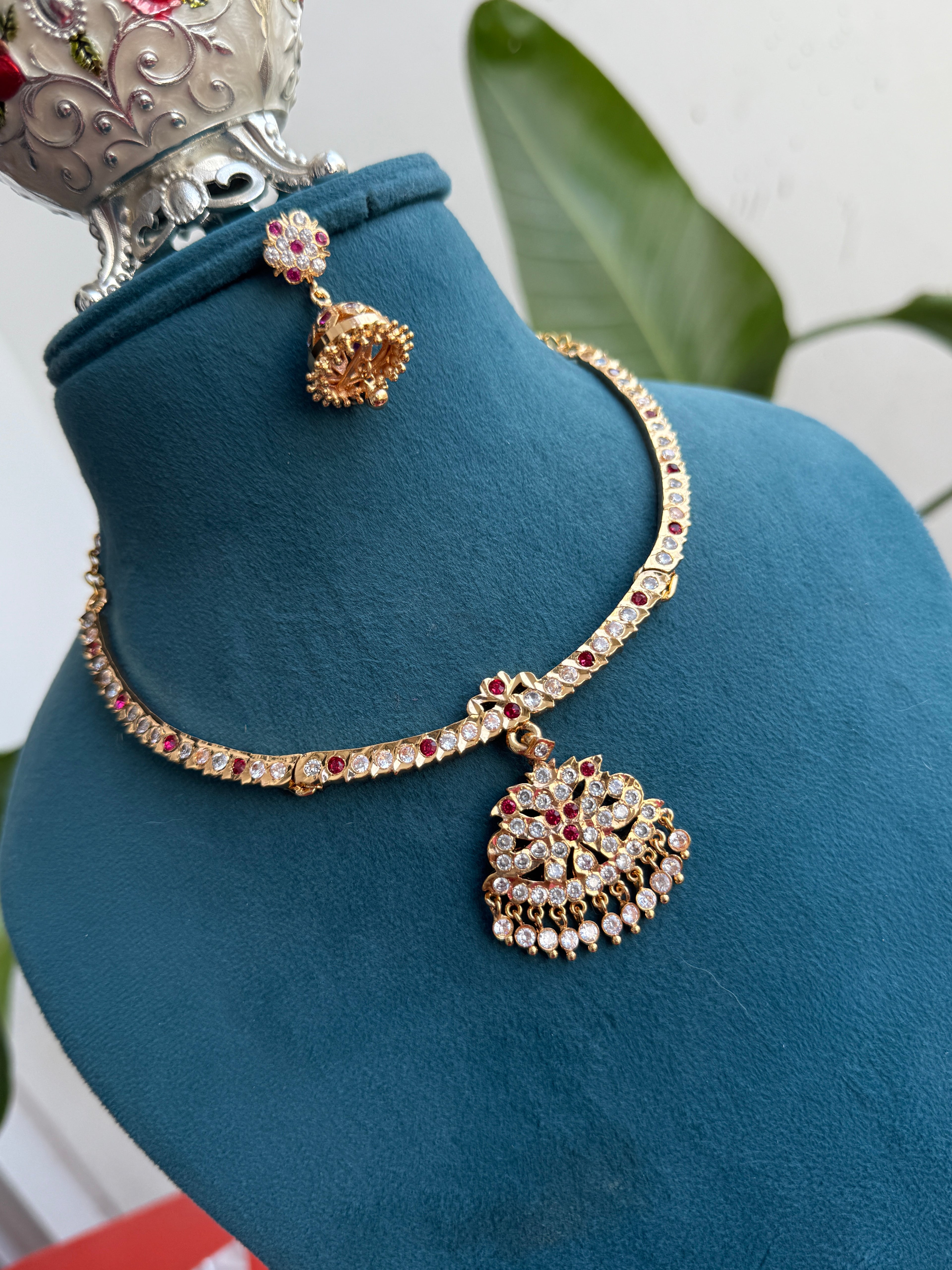 Ph148 panchaloham multi Kante with butta earrings