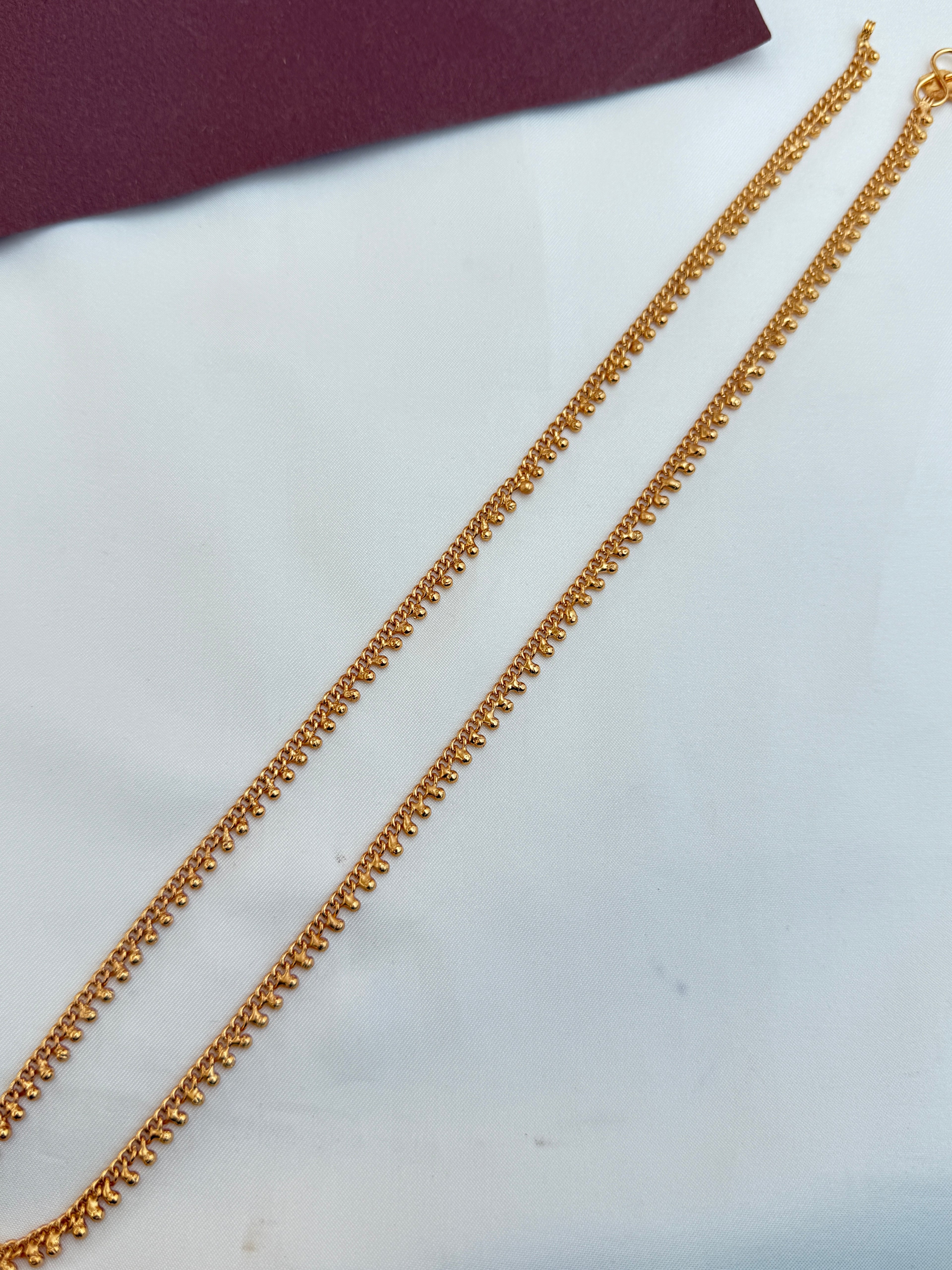 Ak119 micro gold gold ball anklets