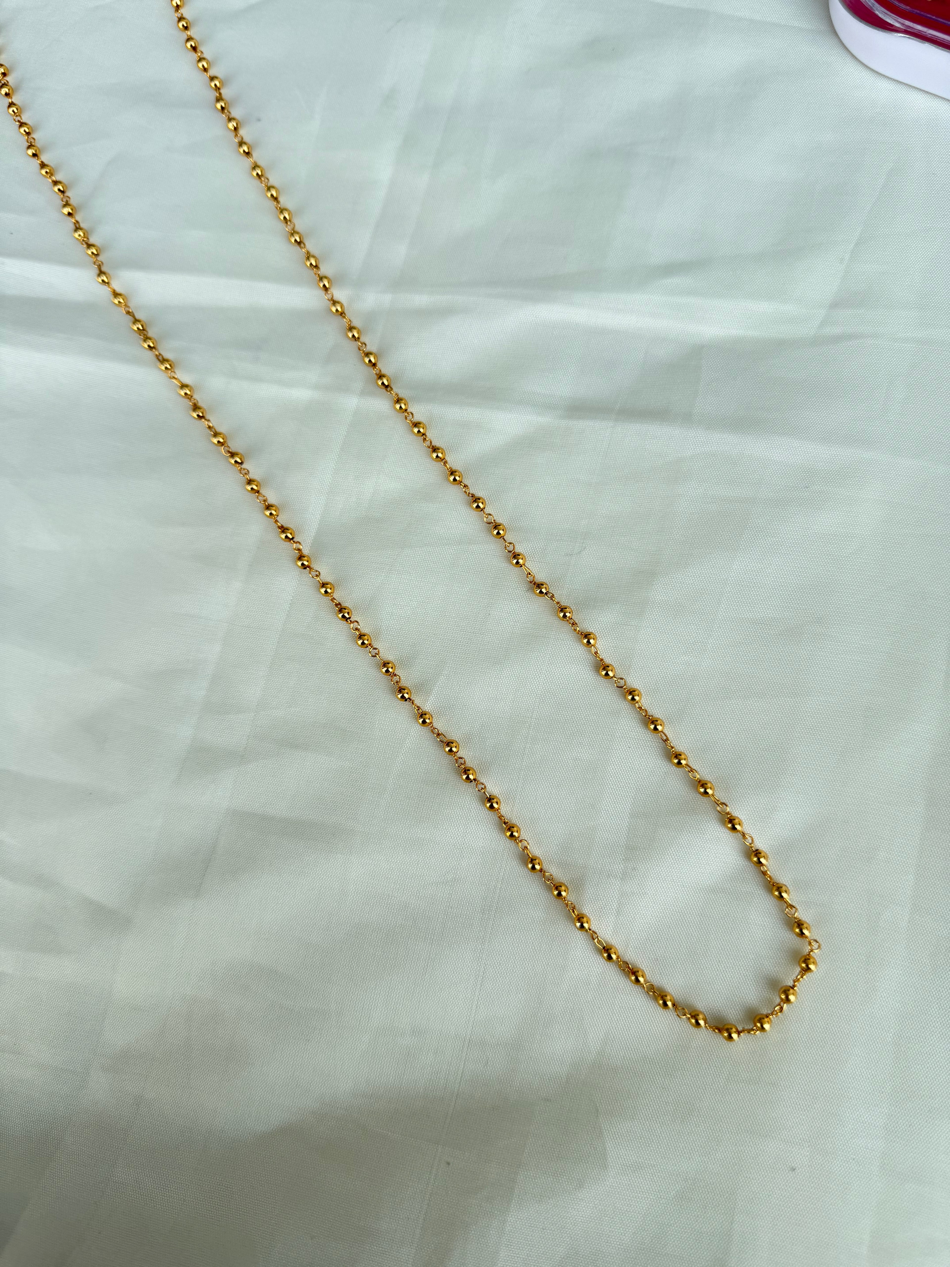 22 inches gold ball plain chain