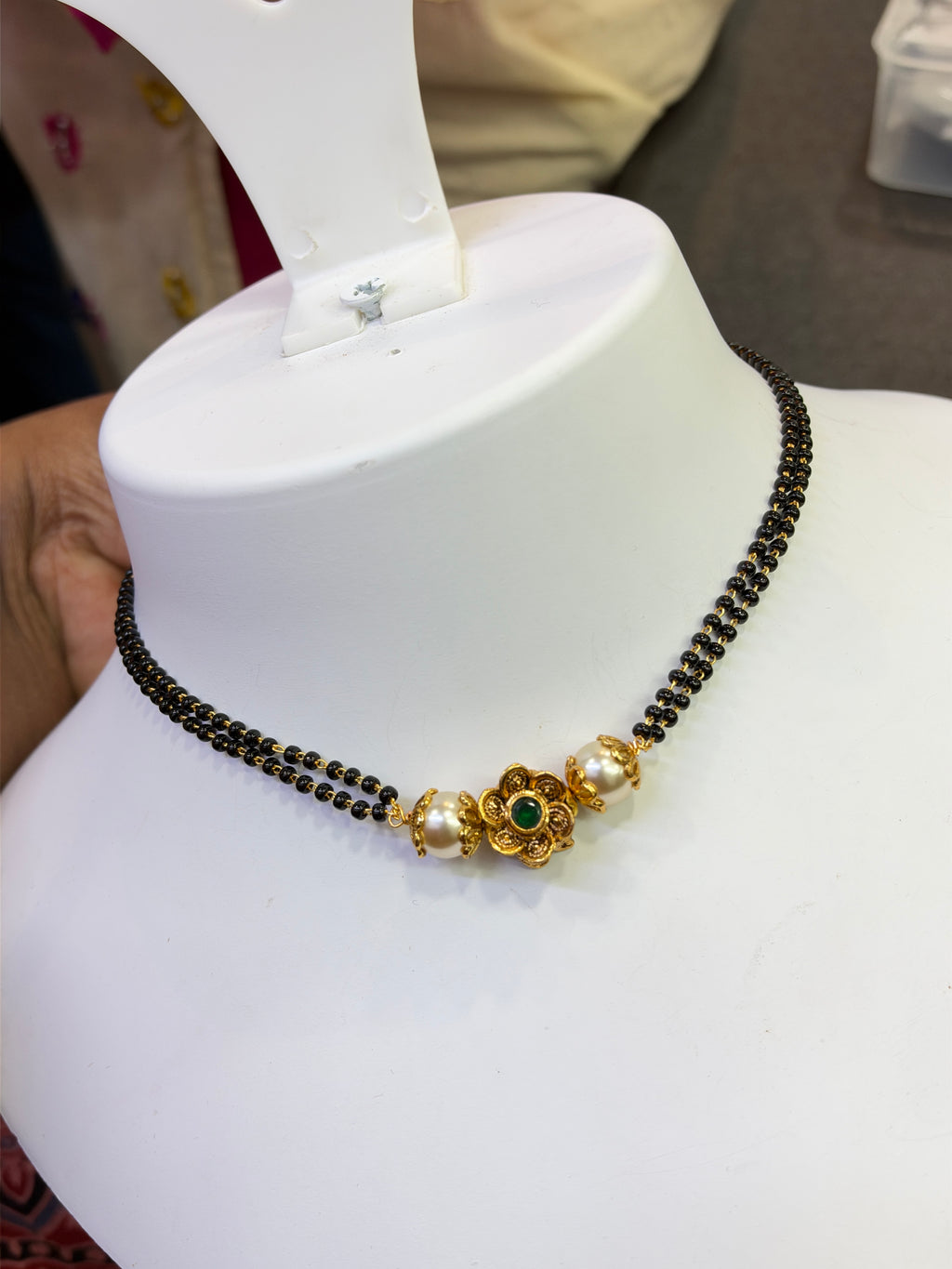 Bb455 18 inches 2layers blackbeads