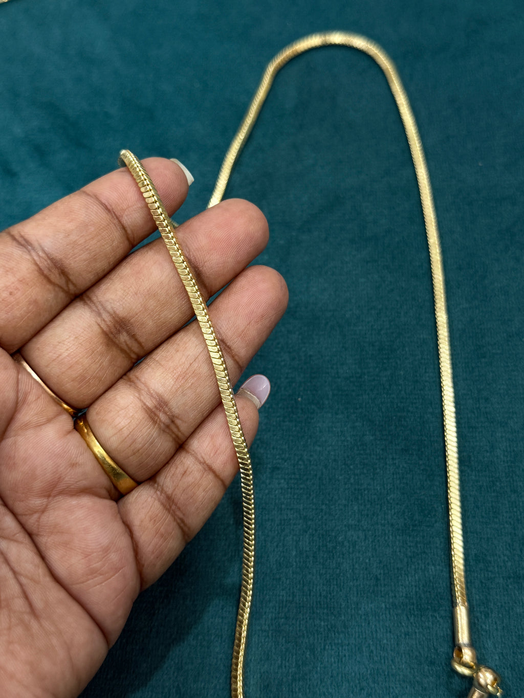 Tc001 Plain unpolished panchaloham mangalsutra thali chain 26 inches