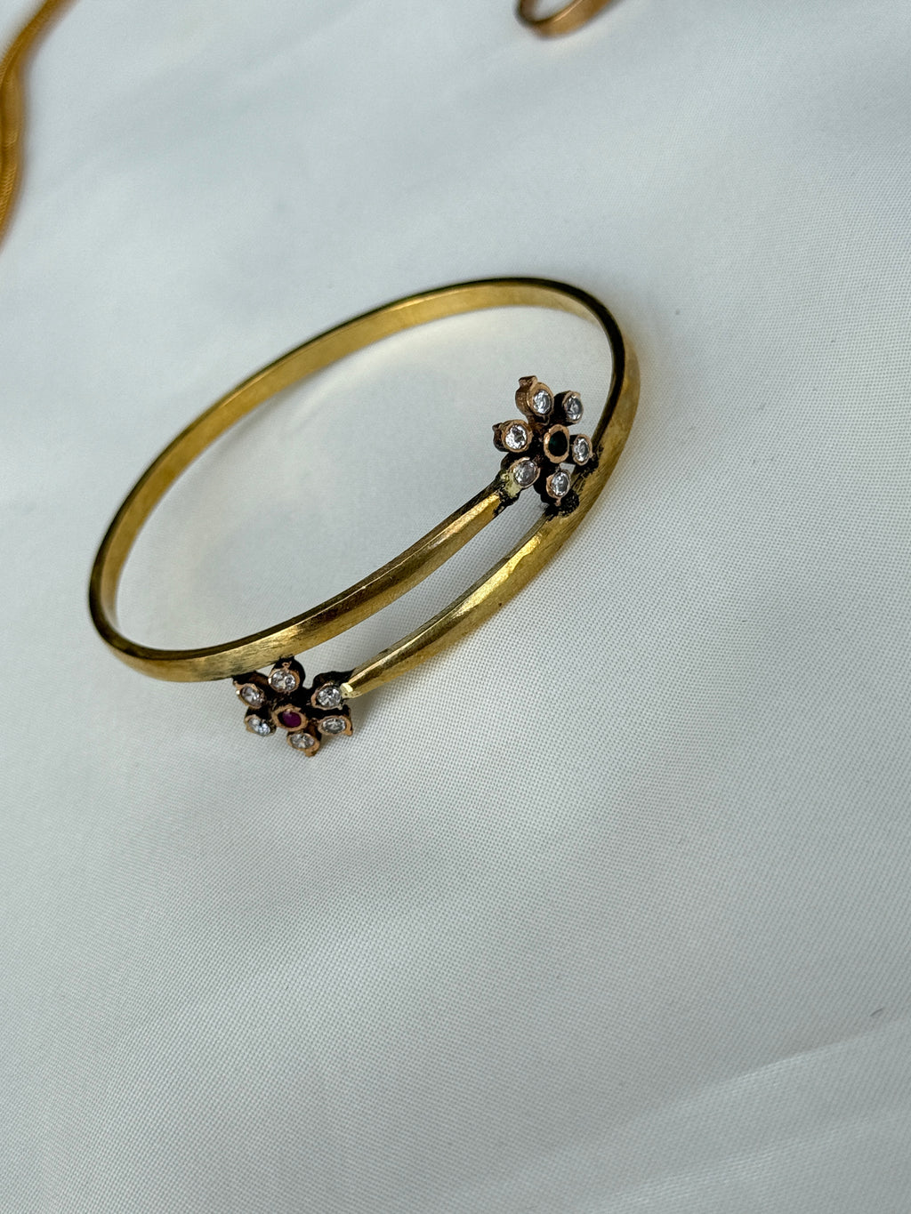 Br528 panchaloham flower kada bangle