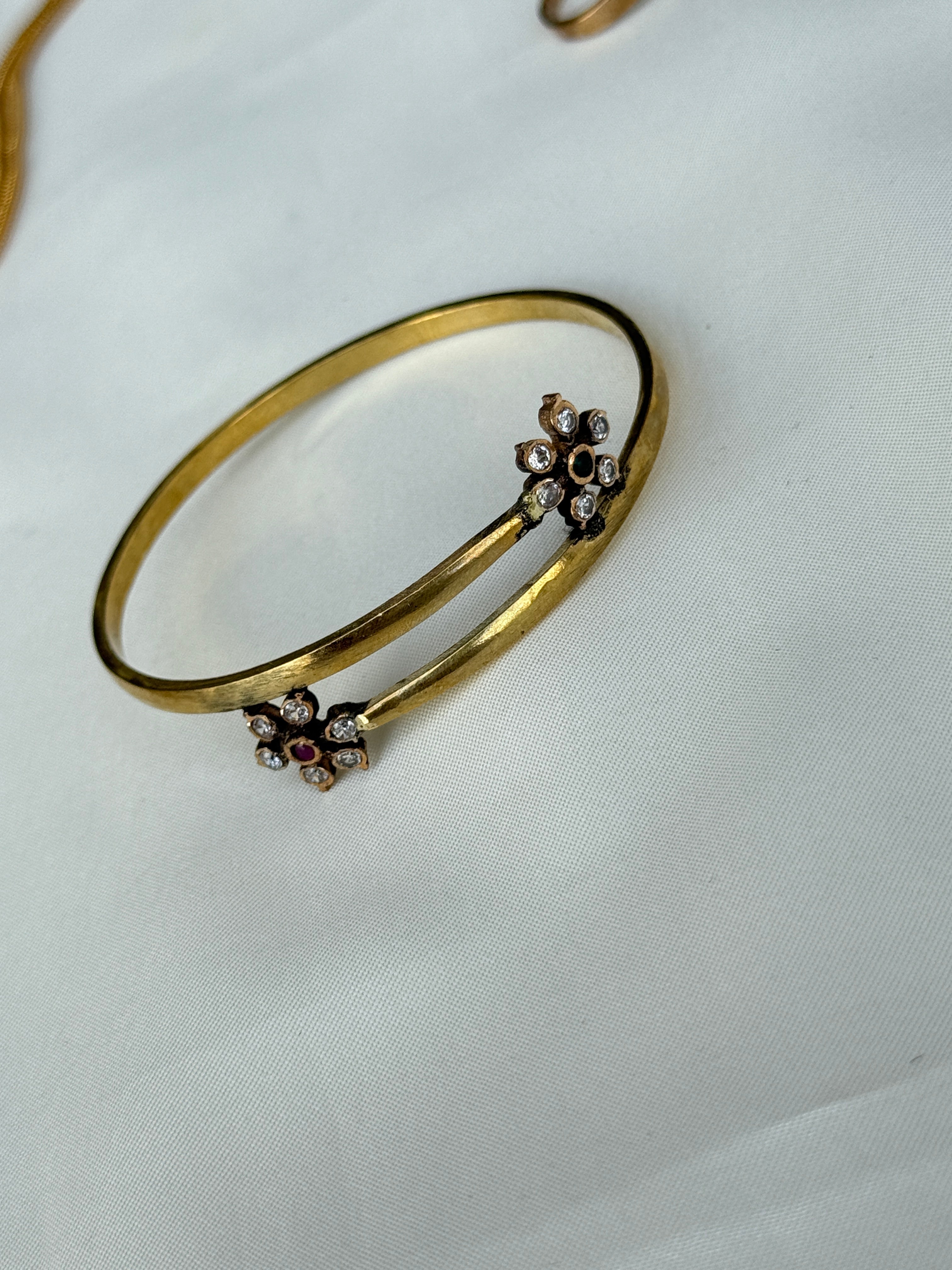 Br528 panchaloham flower kada bangle