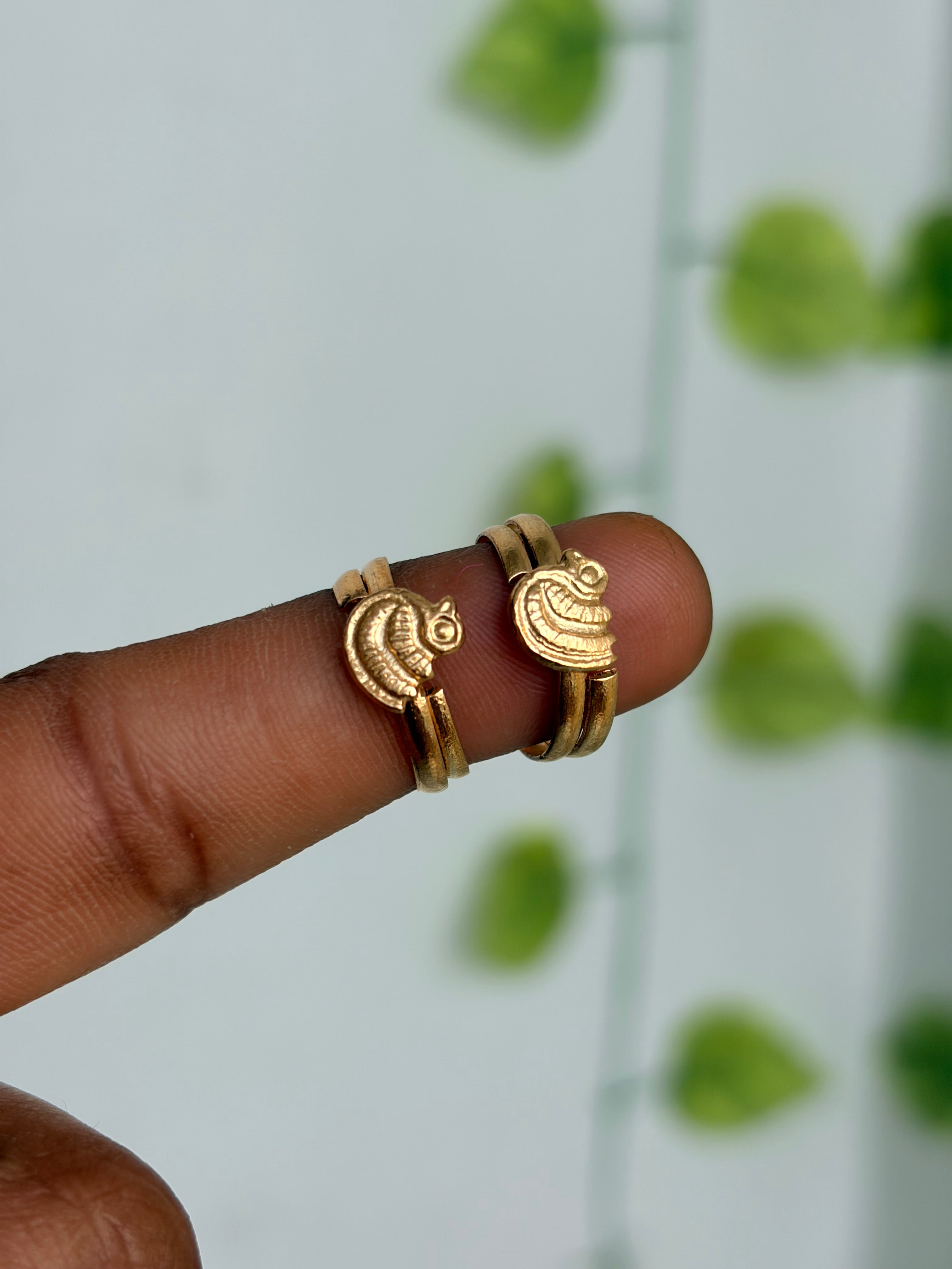 Panchaloham polished duck design toe rings tr024