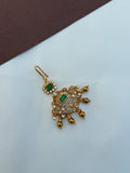 TK718 green stone gold ball tikka