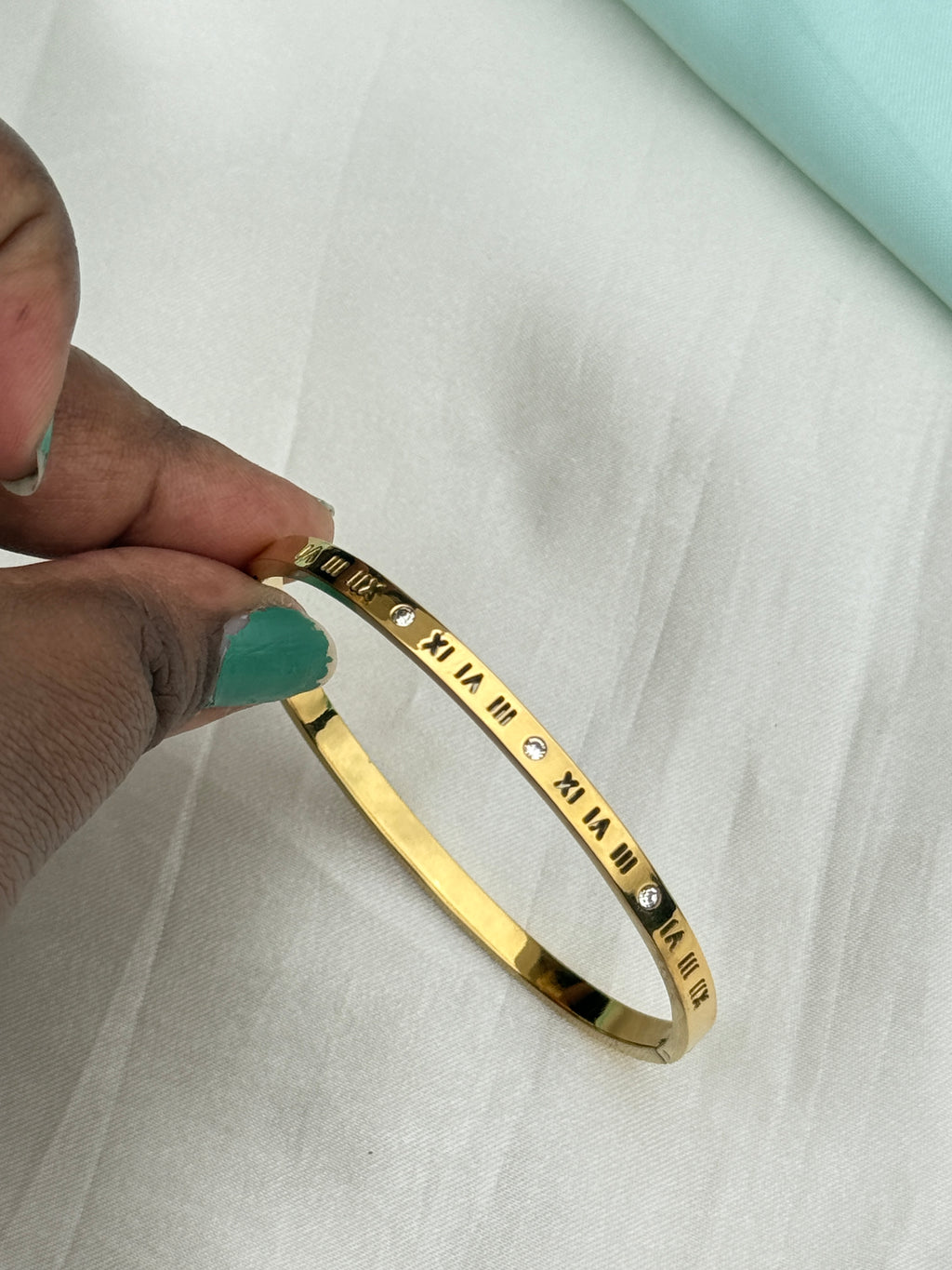 Ab590 anti tarnish 3stone 2:0to 2:2 size opeanable  kids kada bracelet