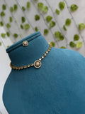 Ns917 short neckset oval pendant with studs