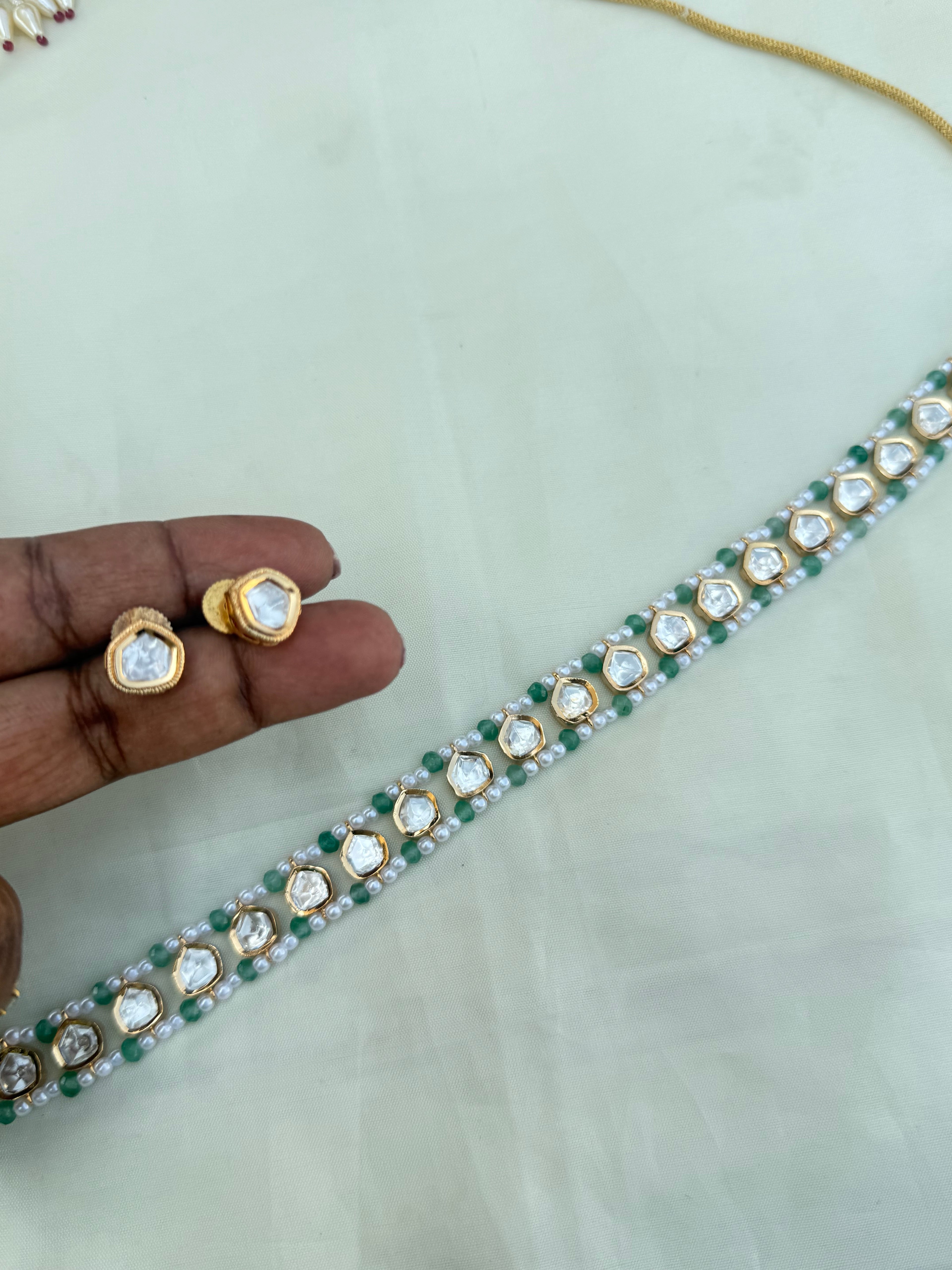 Uncut kundan pearl choker ch500