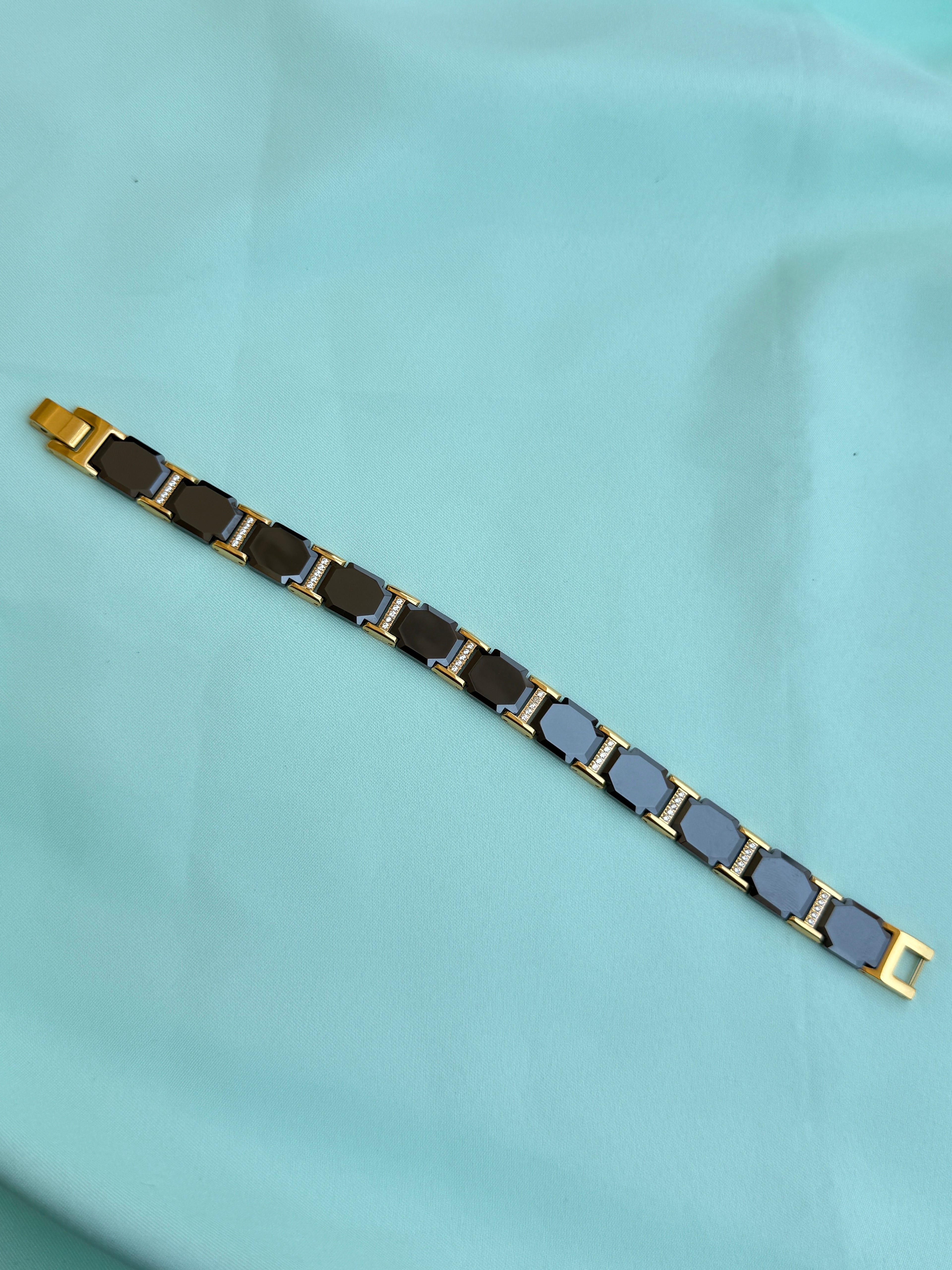 Mn030 anti tarnish men's ceramic black bracelet suits for 2.8 to 2.10 size