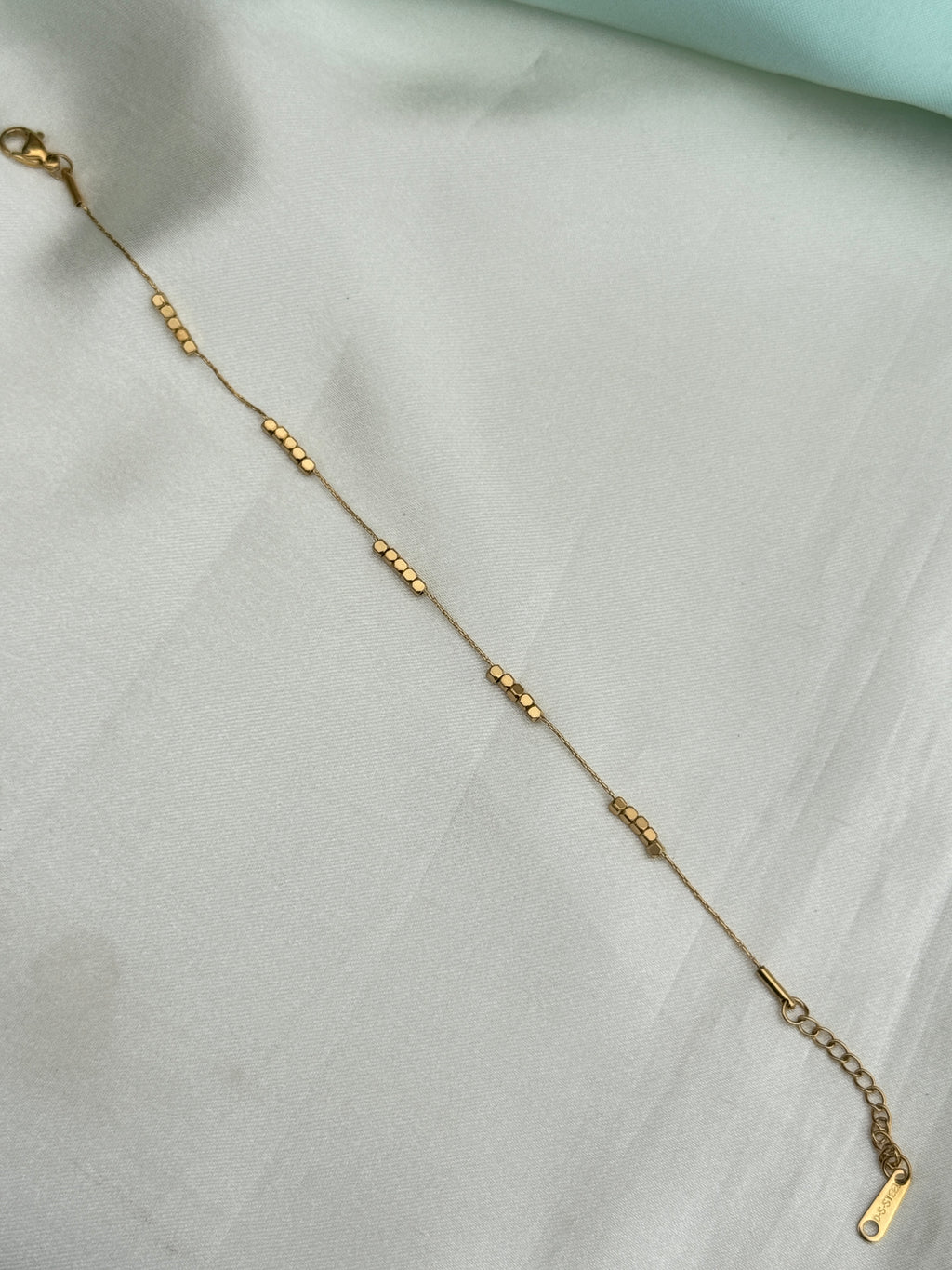 Ab631 anti tarnish gold balls 8 inches 2.6 to 2.8 size adjustable chain bracelet
