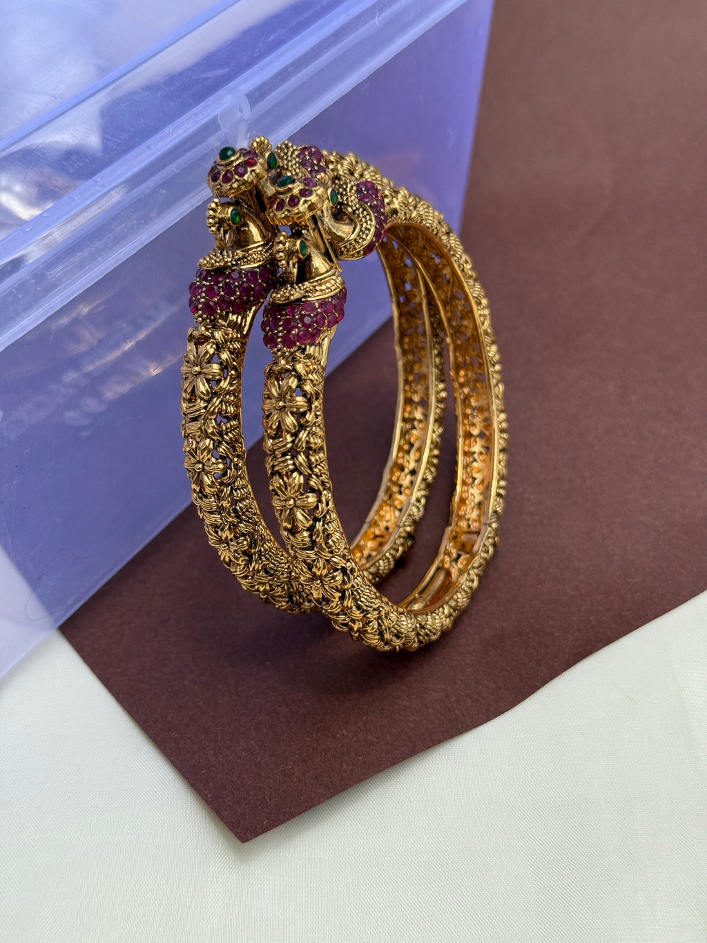 Sb104 openable  dual peacock bangles..!