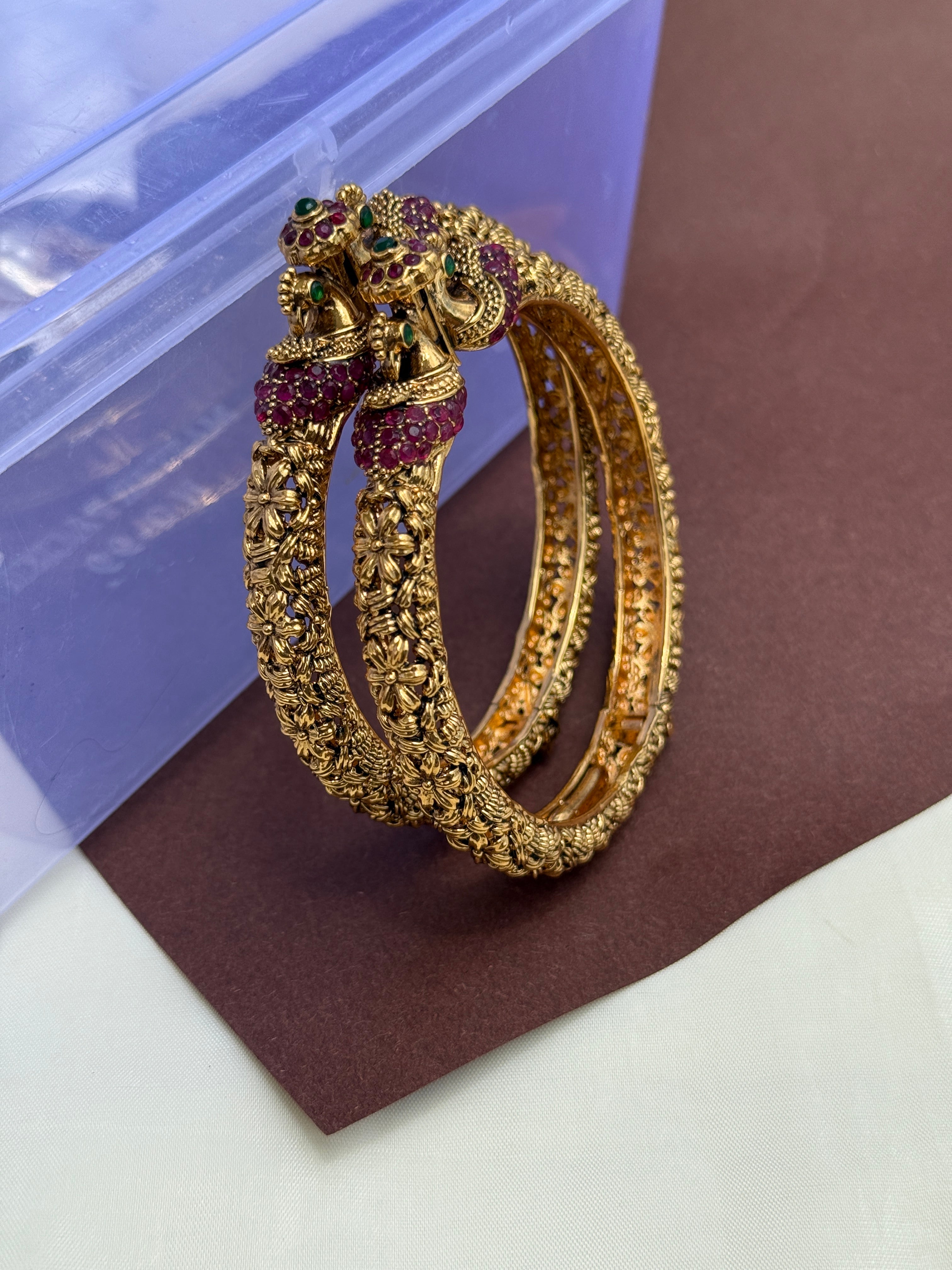 Sb104 openable  dual peacock bangles..!