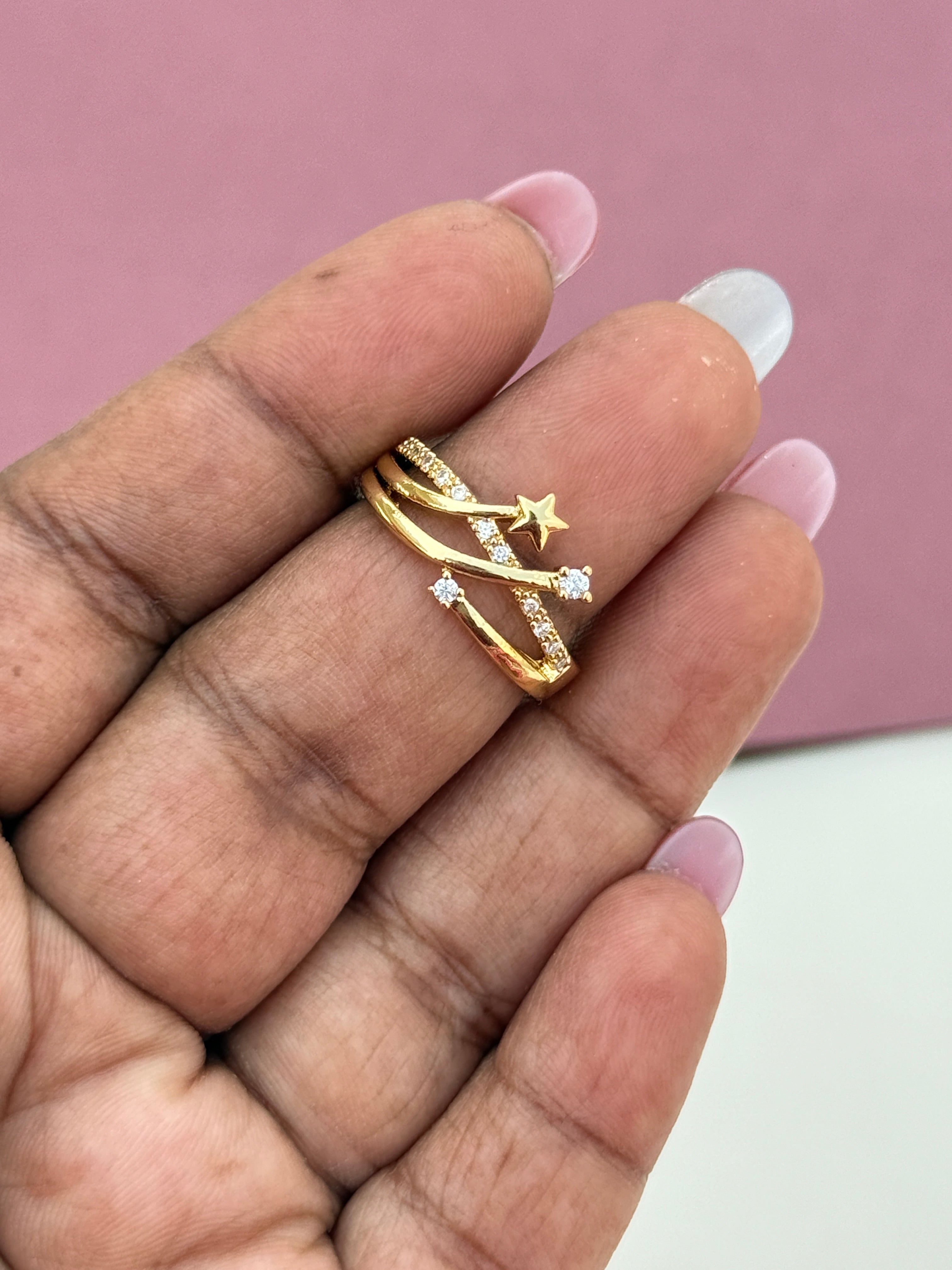 Multi-Star Anti-Tarnish Adjustable Finger Ring RG039