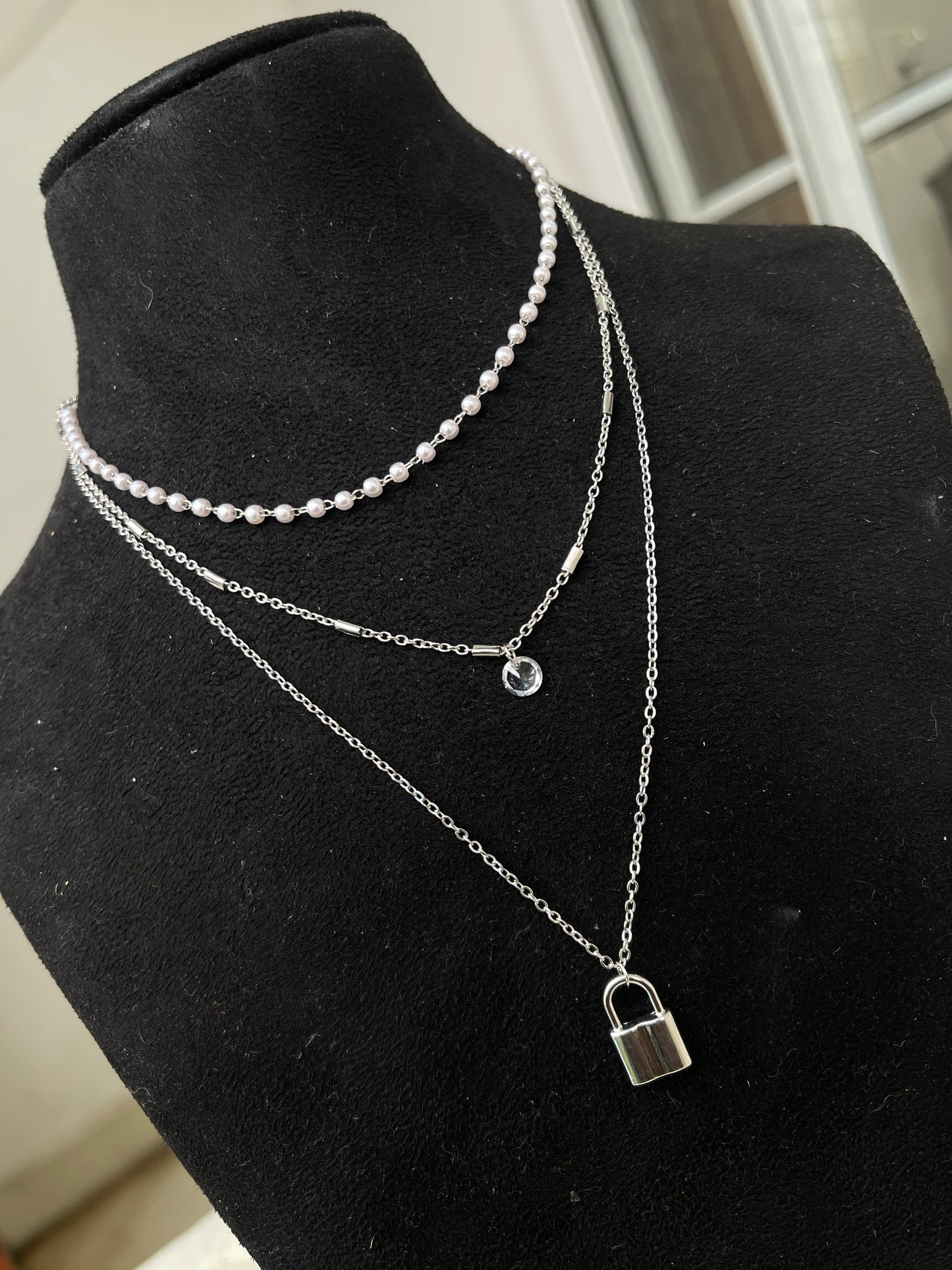 Silver 3 layers Western chain