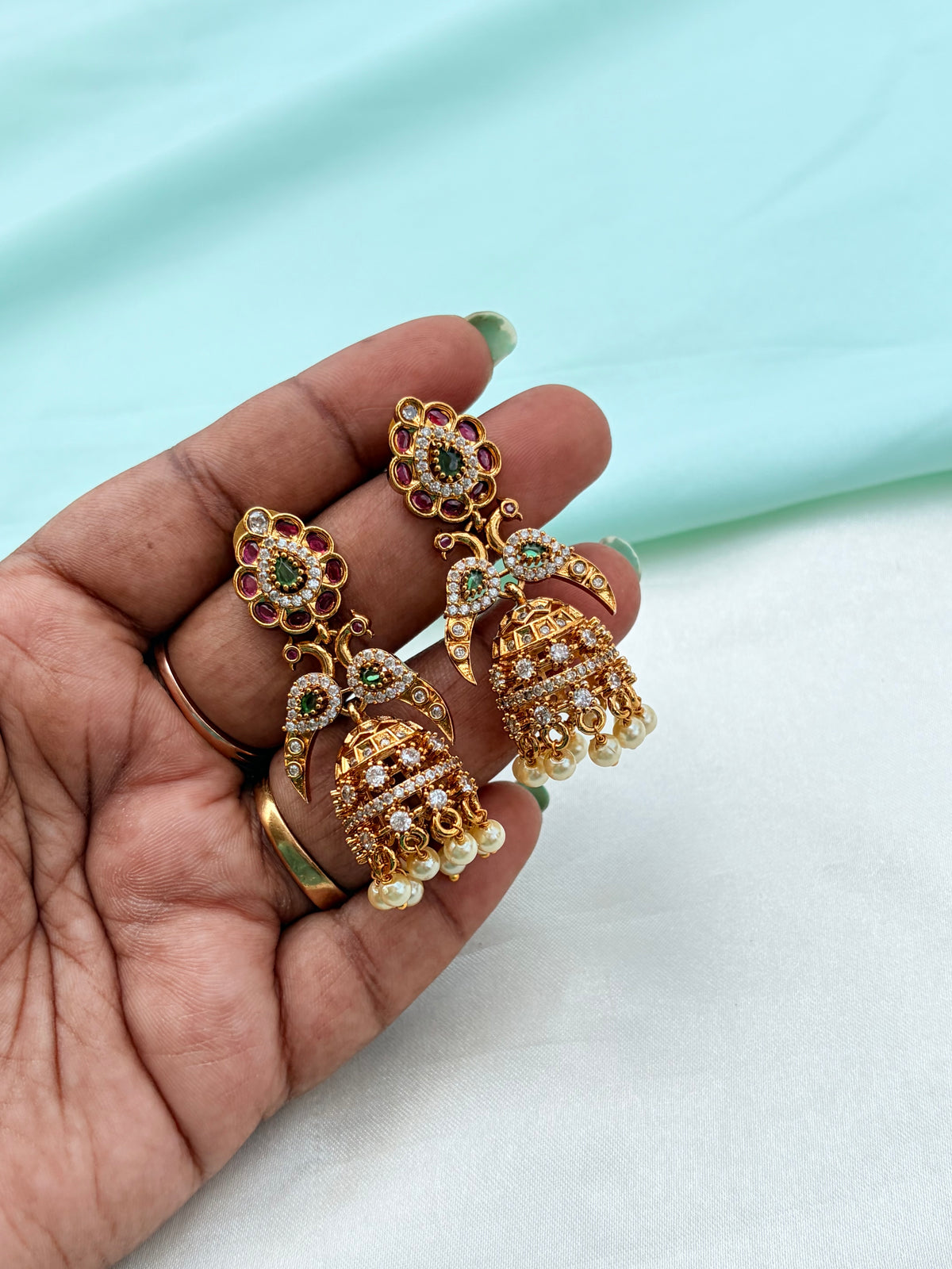 Peacock design butta earrings Er930
