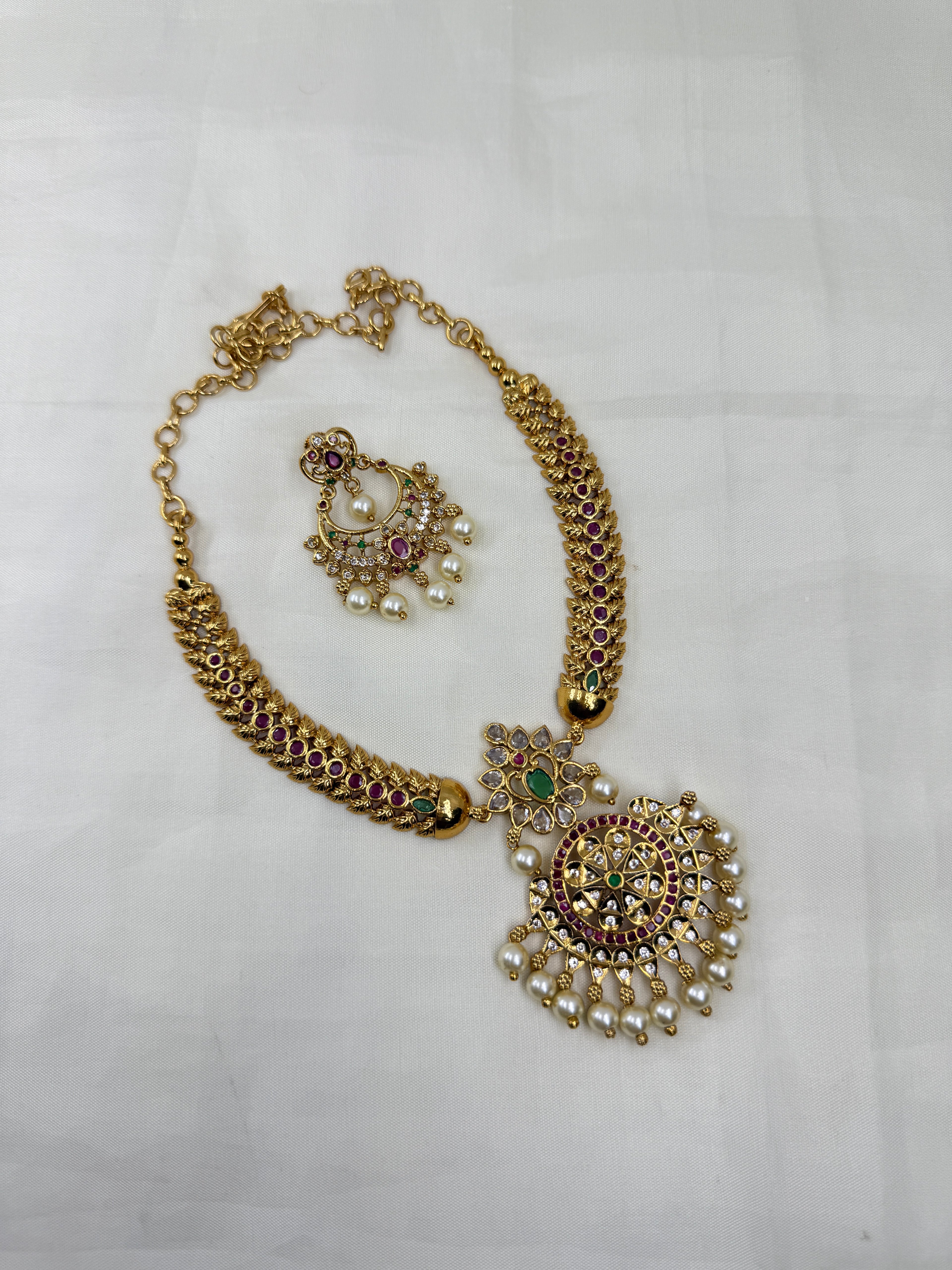 Ns293 kemp cz kante neckset