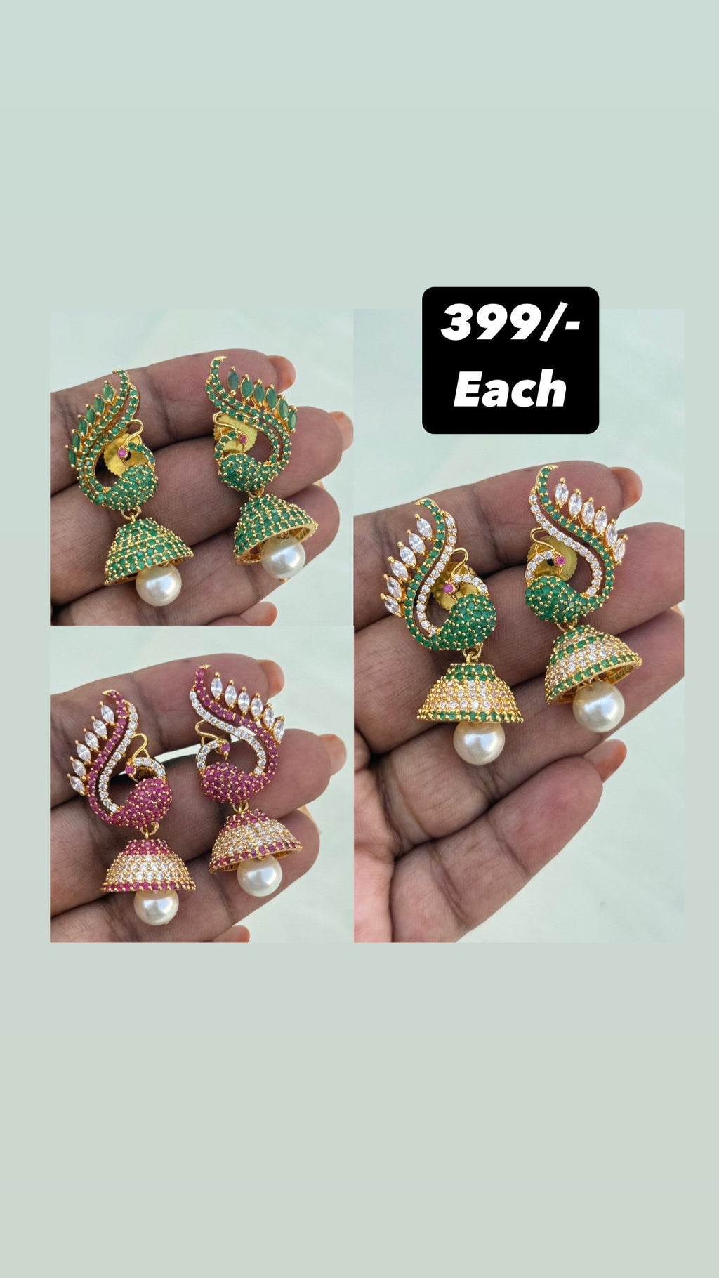 Er600 cz peacock butta Earrings