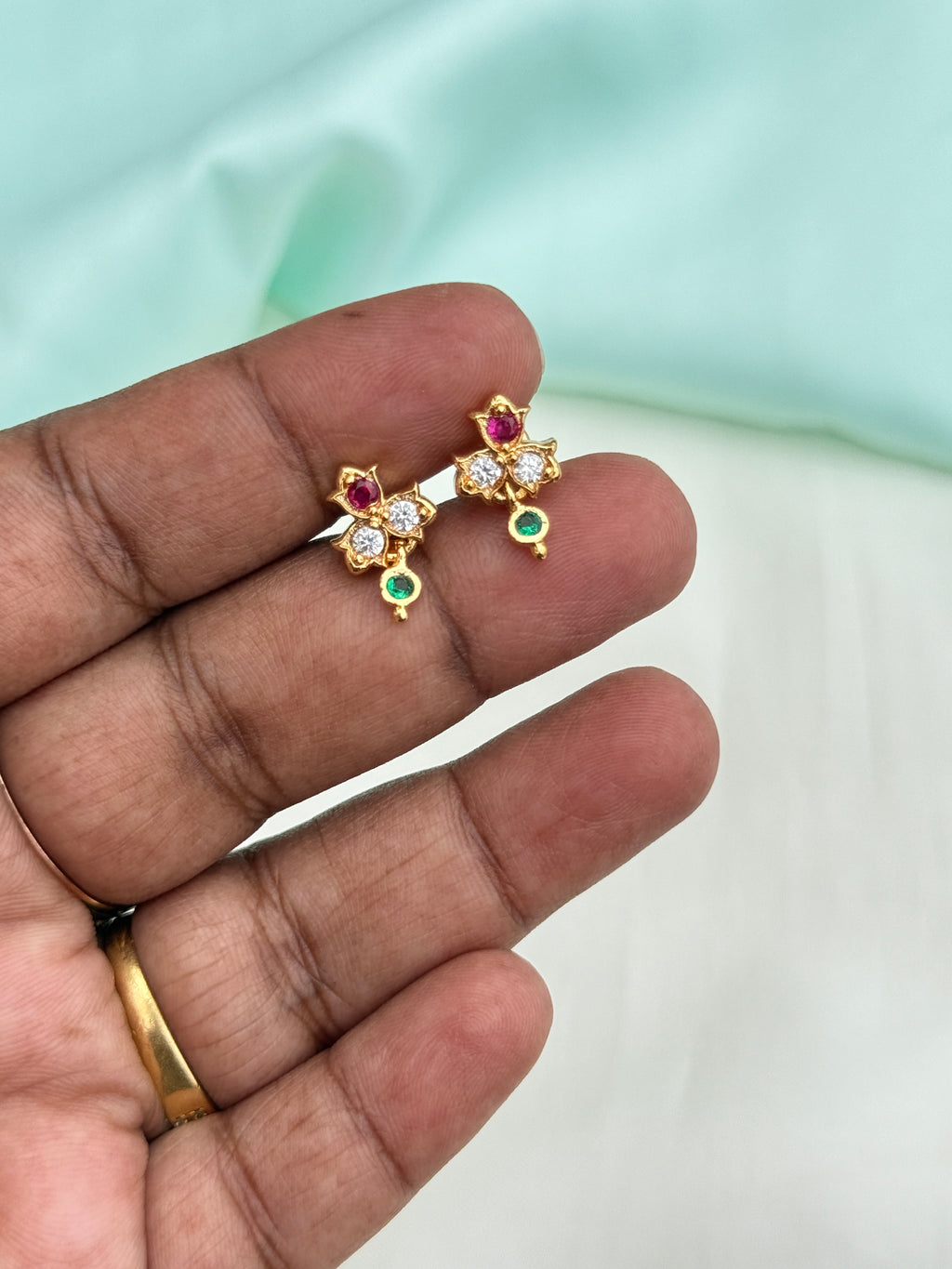 Ph531 Panchaloham small hanging back screw earrings