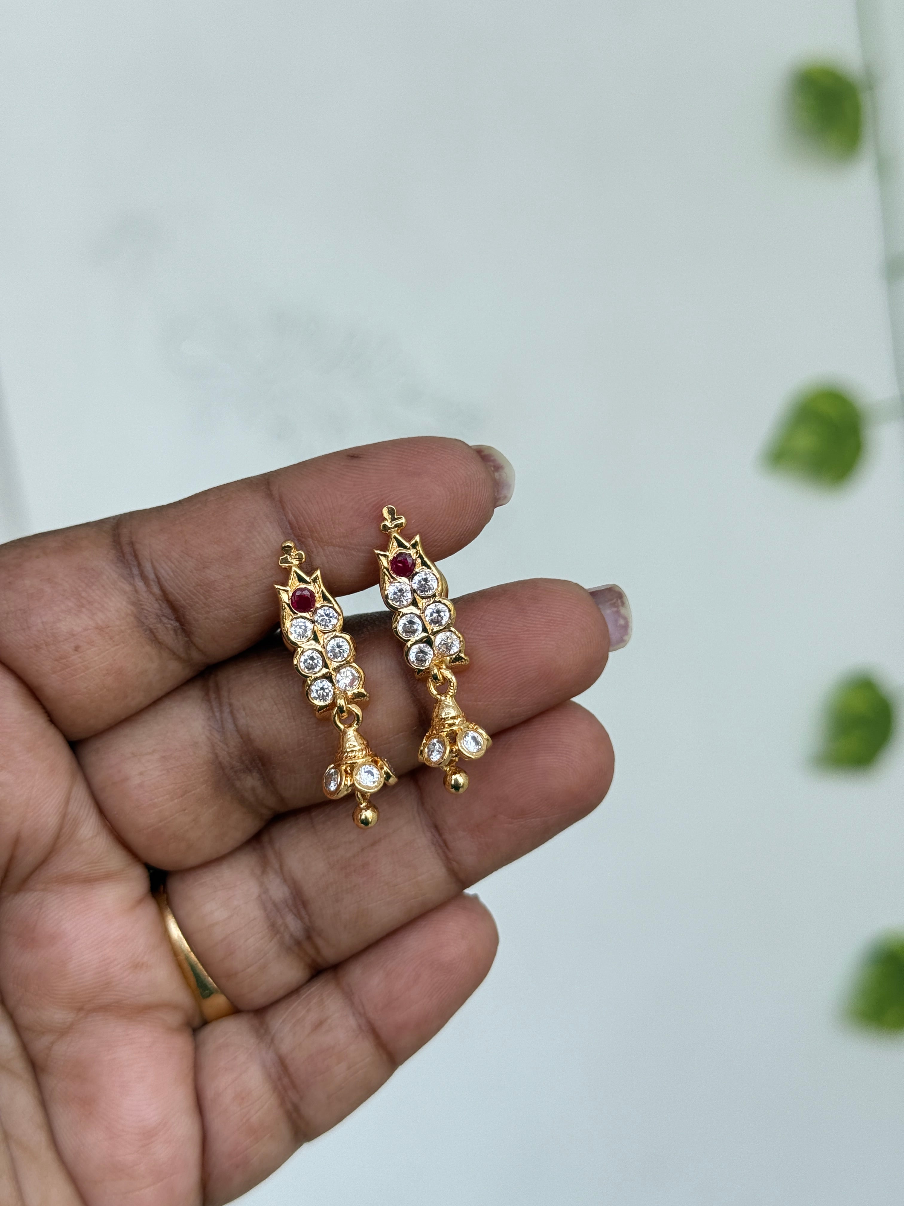 Ph263 panchaloham butta backscrew earrings